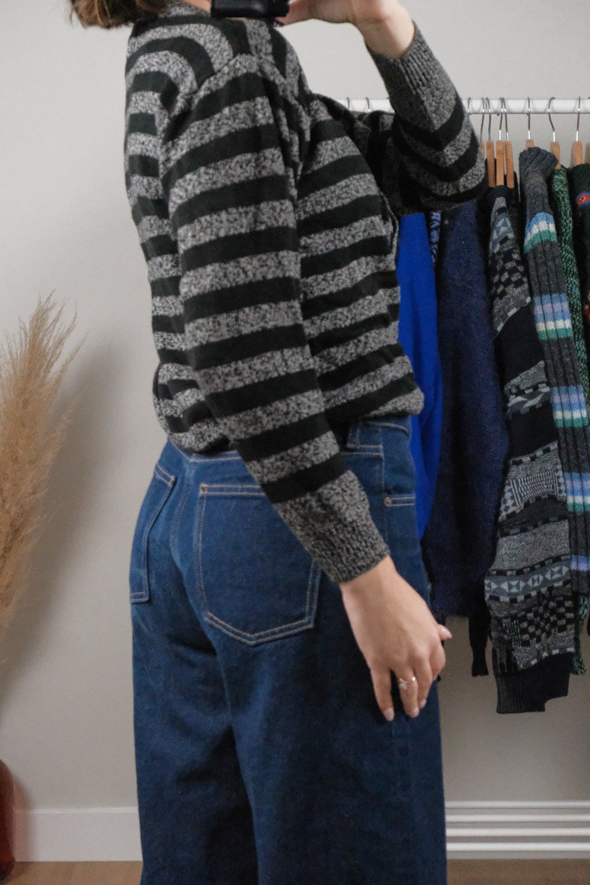Vintage x Striped Henley Sweater (XS/S)