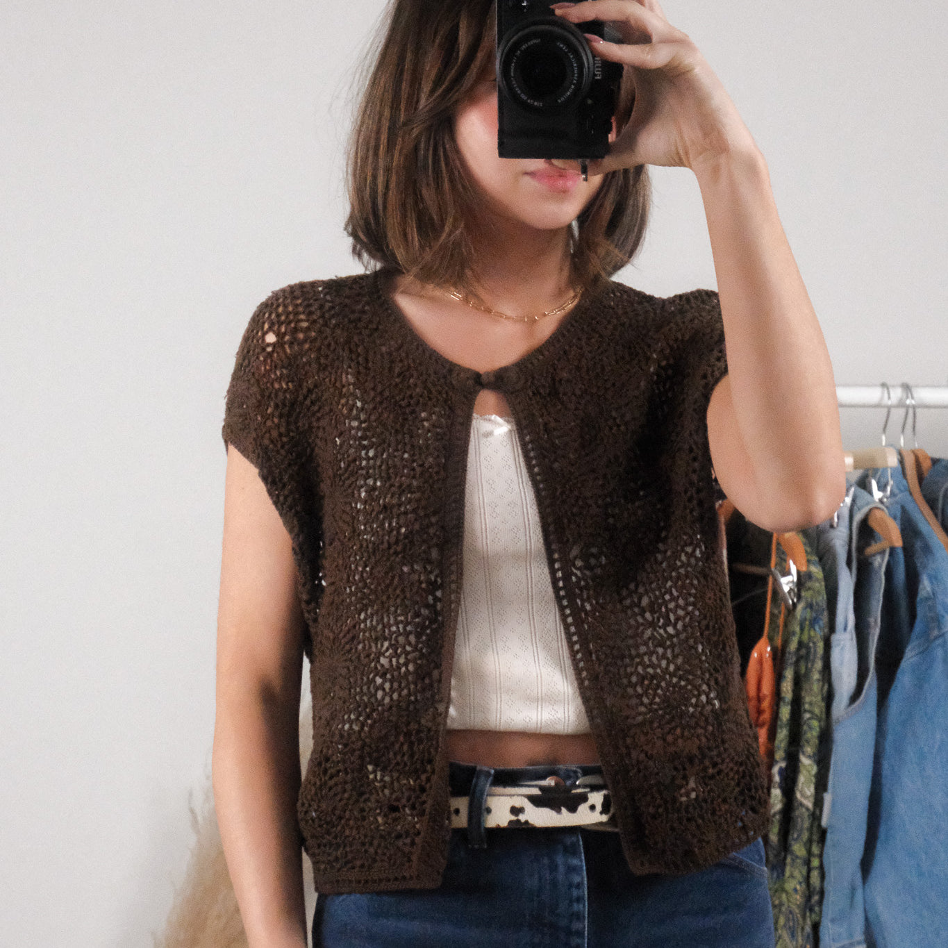 Vintage x Crochet Clasp Cardigan (M)
