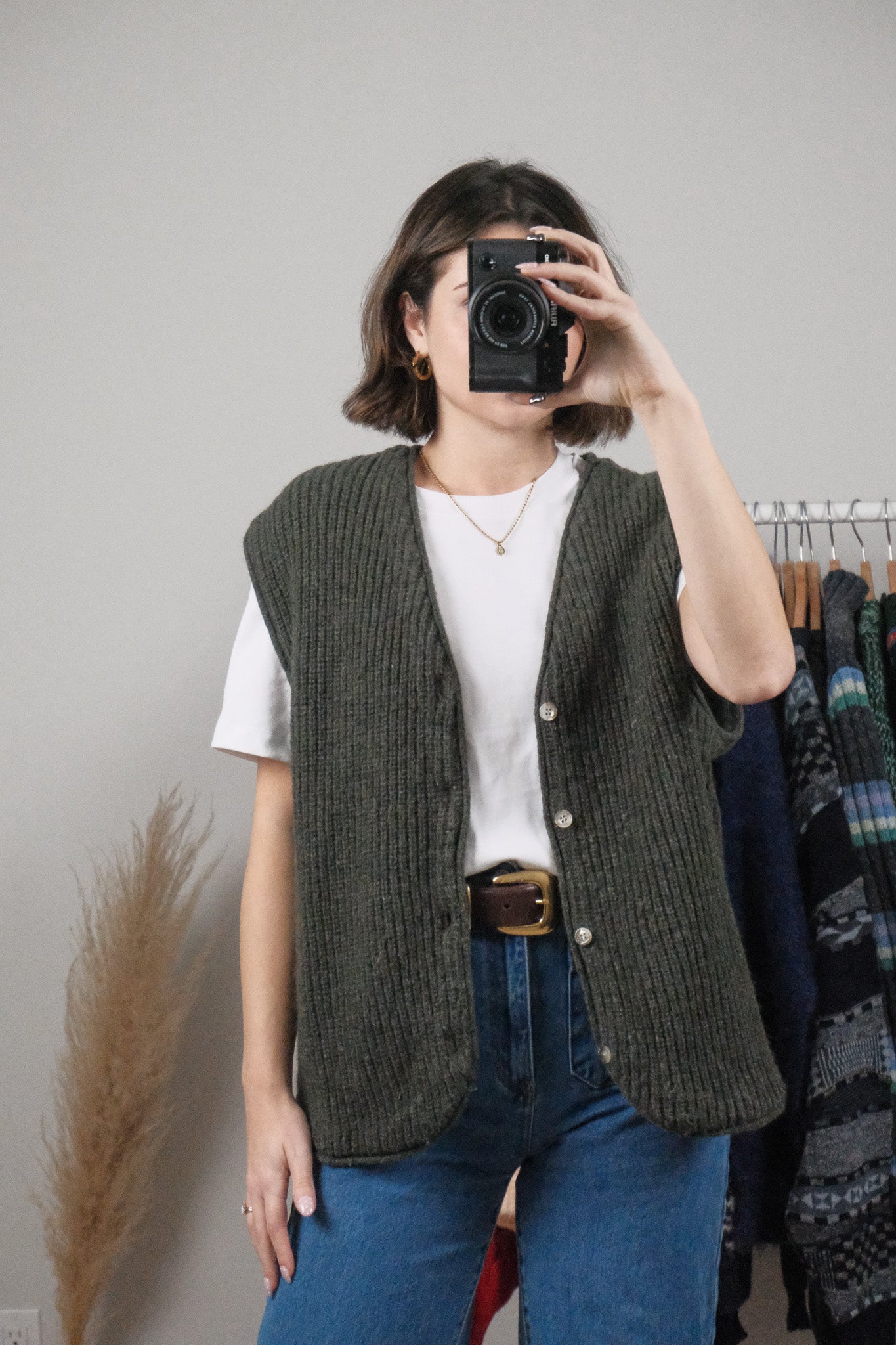 Made in Canada x Vintage x Wool Blend Chunky Vest (L/XL)