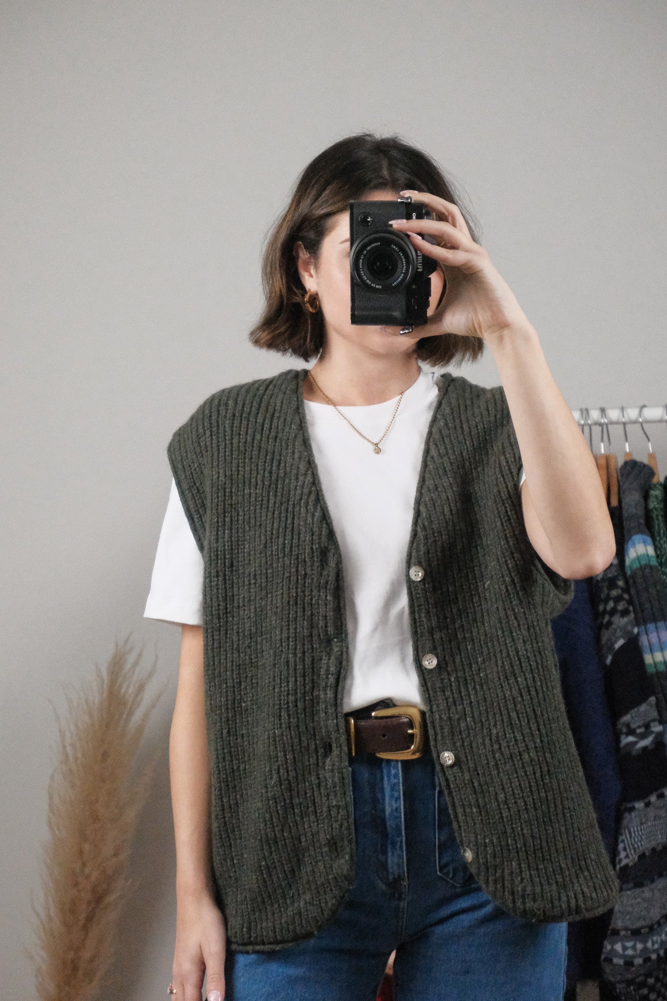 Made in Canada x Vintage x Wool Blend Chunky Vest (L/XL)