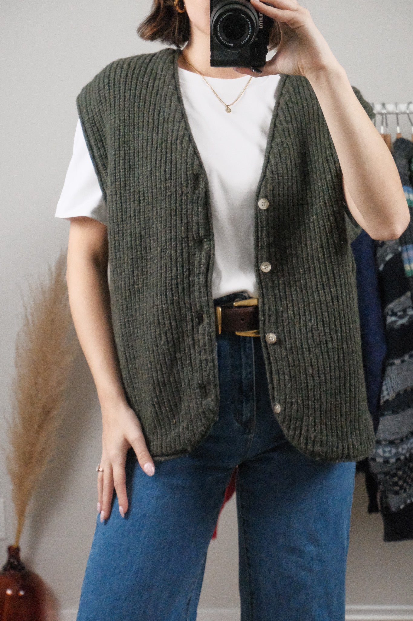 Made in Canada x Vintage x Wool Blend Chunky Vest (L/XL)