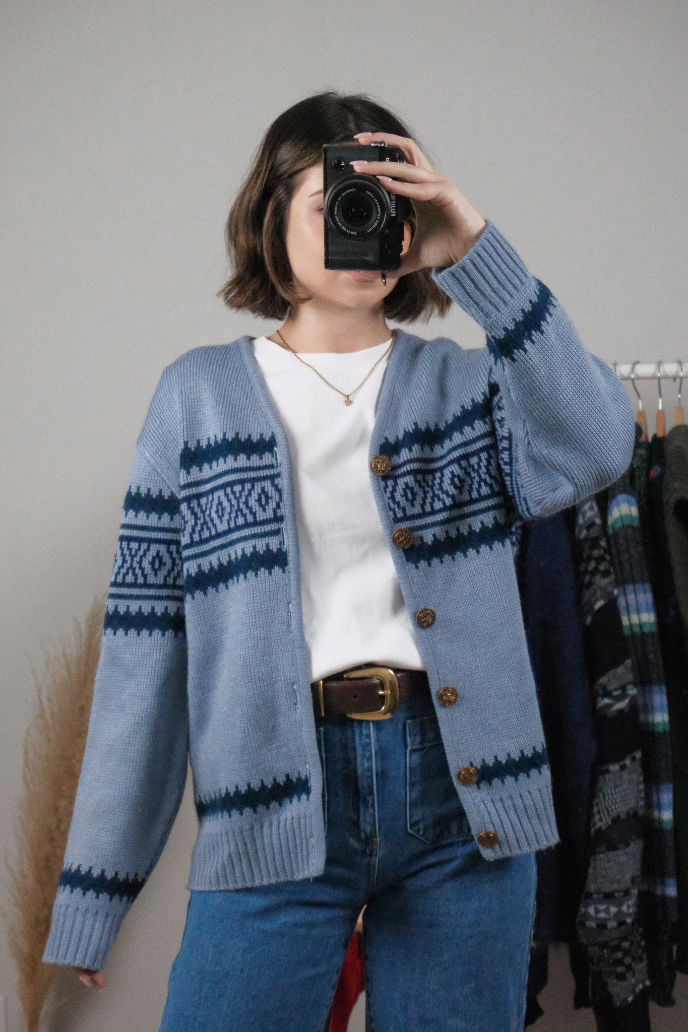 Vintage x Wool Patterned Cardigan (M/L)