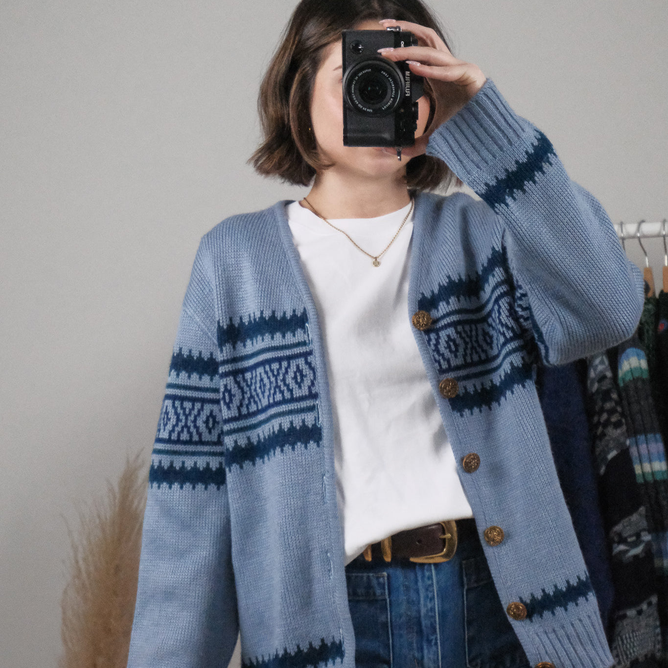 Vintage x Wool Patterned Cardigan (M/L)