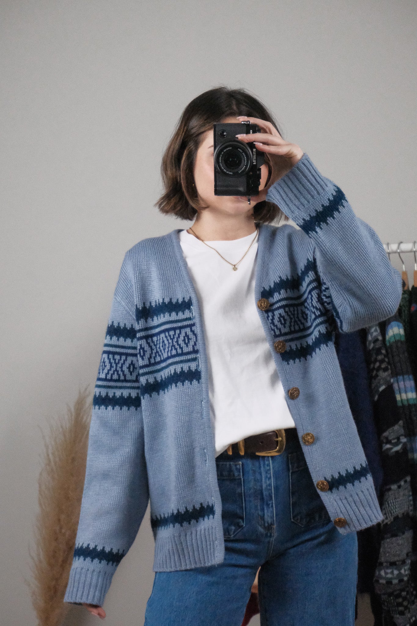 Vintage x Wool Patterned Cardigan (M/L)