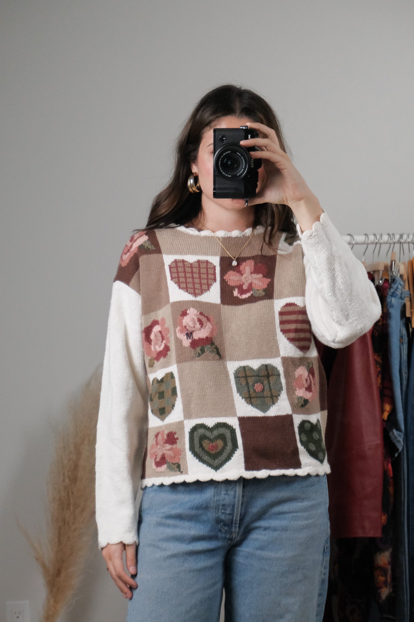 Vintage x Deadstock Embroidered Patterned Sweater (S/M)