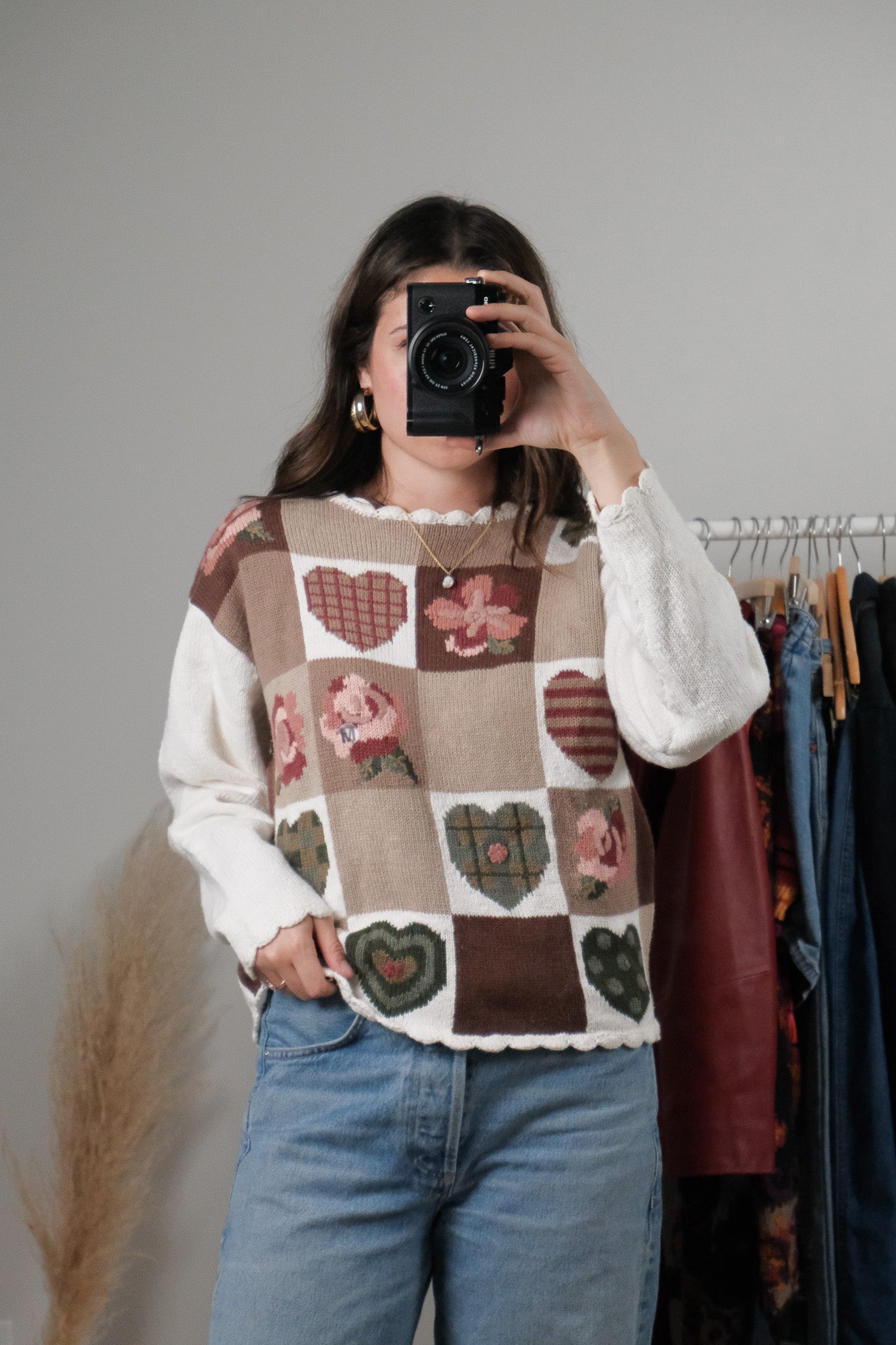 Vintage x Deadstock Embroidered Patterned Sweater (S/M)