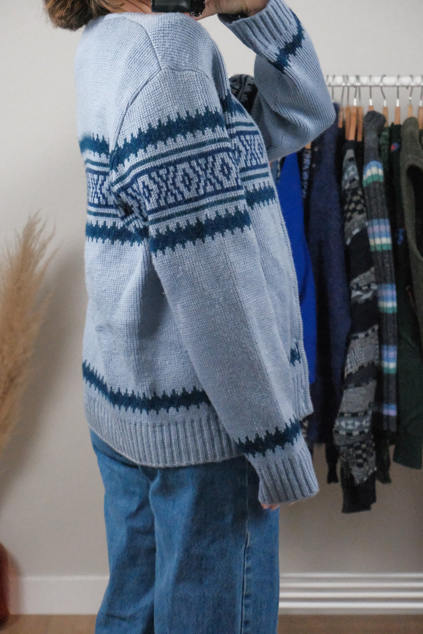 Vintage x Wool Patterned Cardigan (M/L)