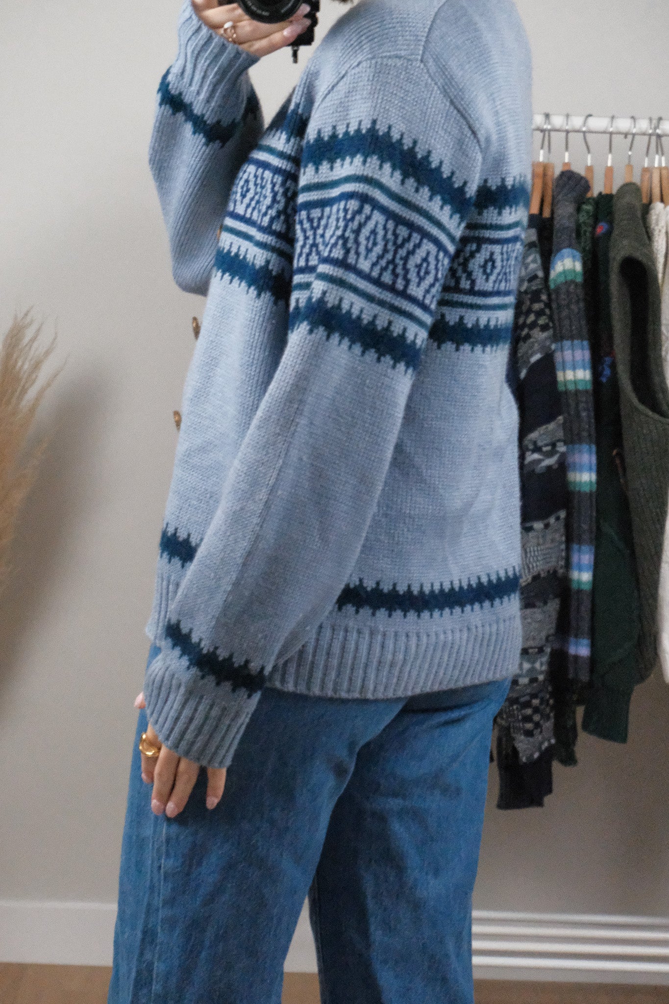 Vintage x Wool Patterned Cardigan (M/L)