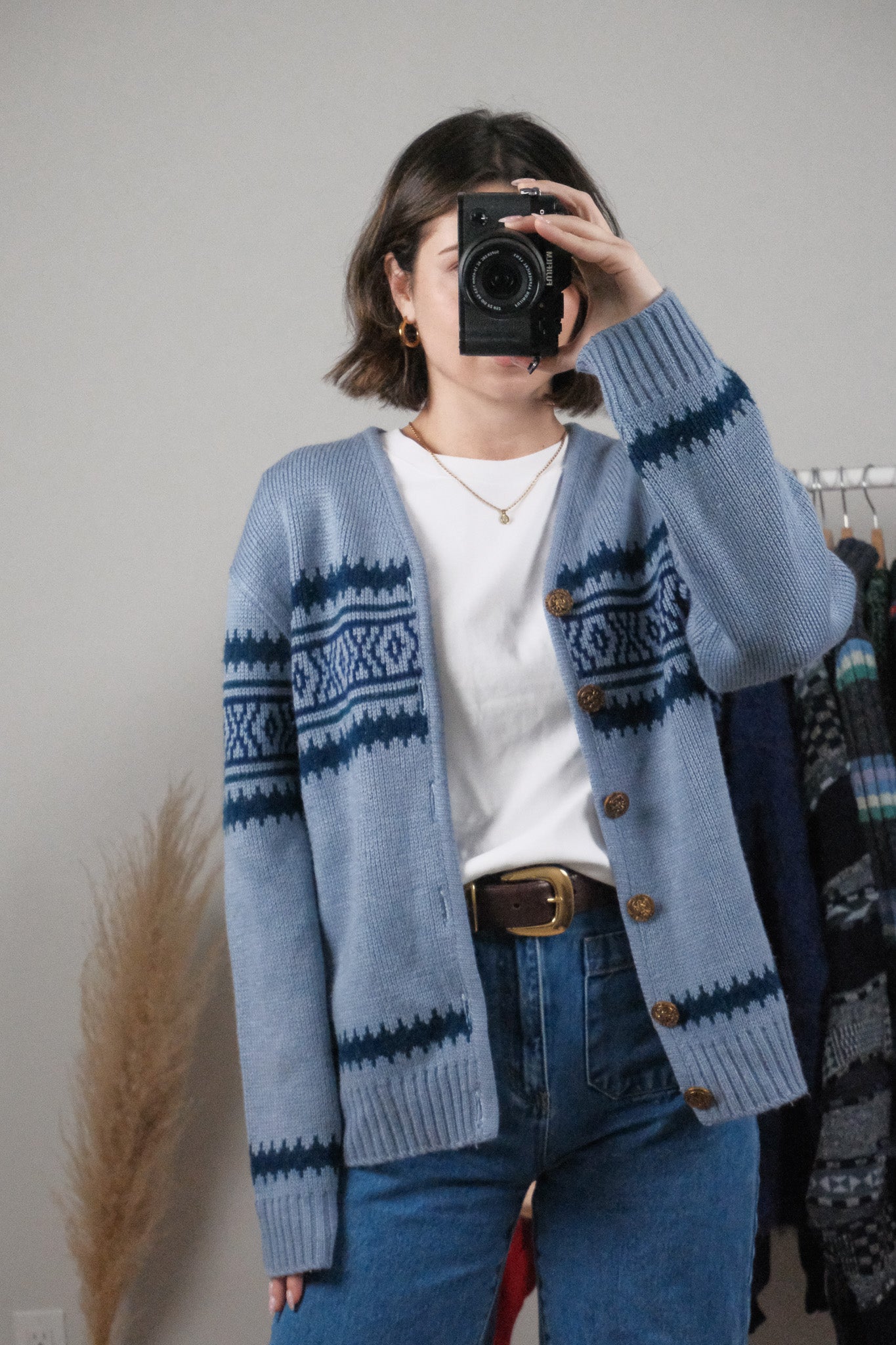 Vintage x Wool Patterned Cardigan (M/L)