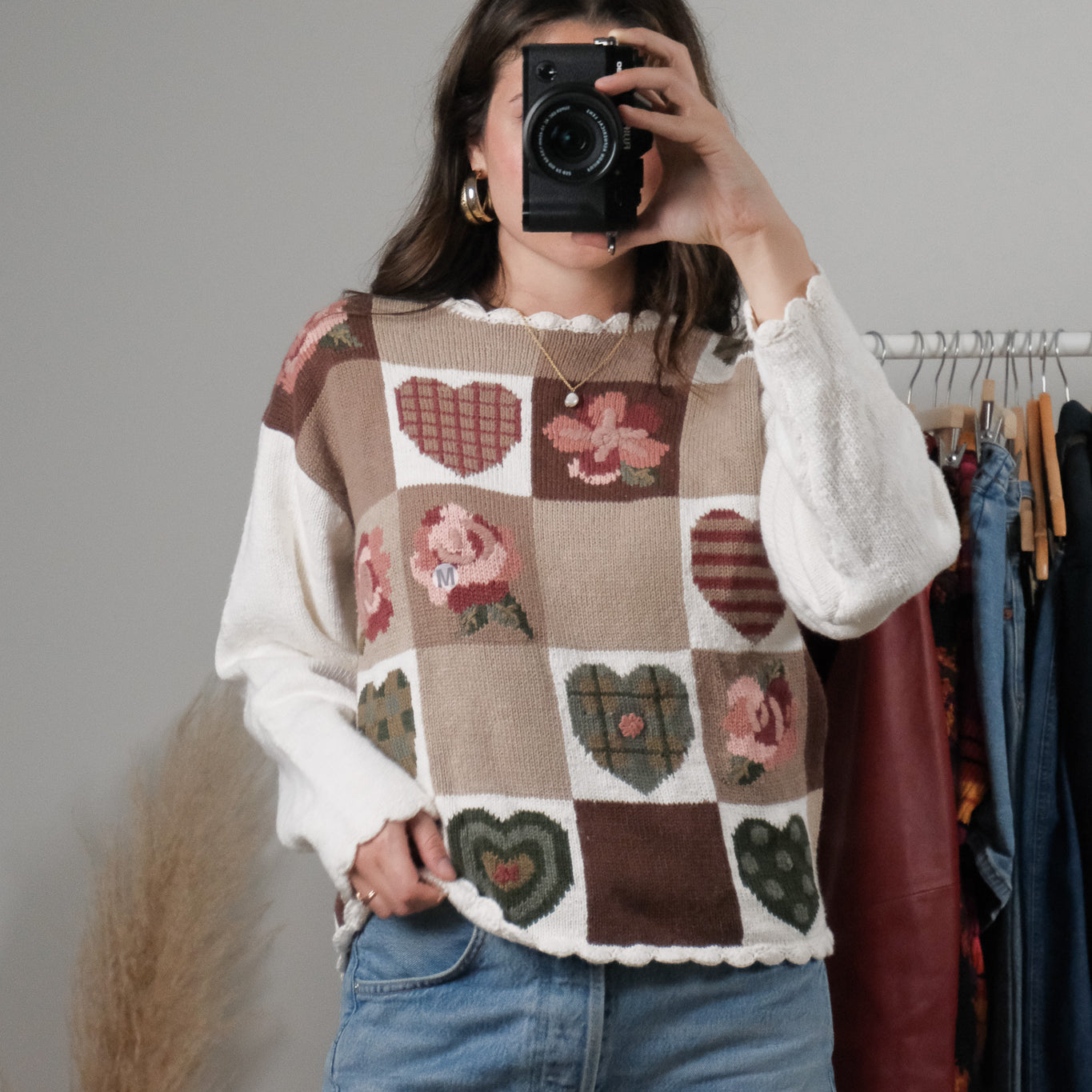 Vintage x Deadstock Embroidered Patterned Sweater (S/M)