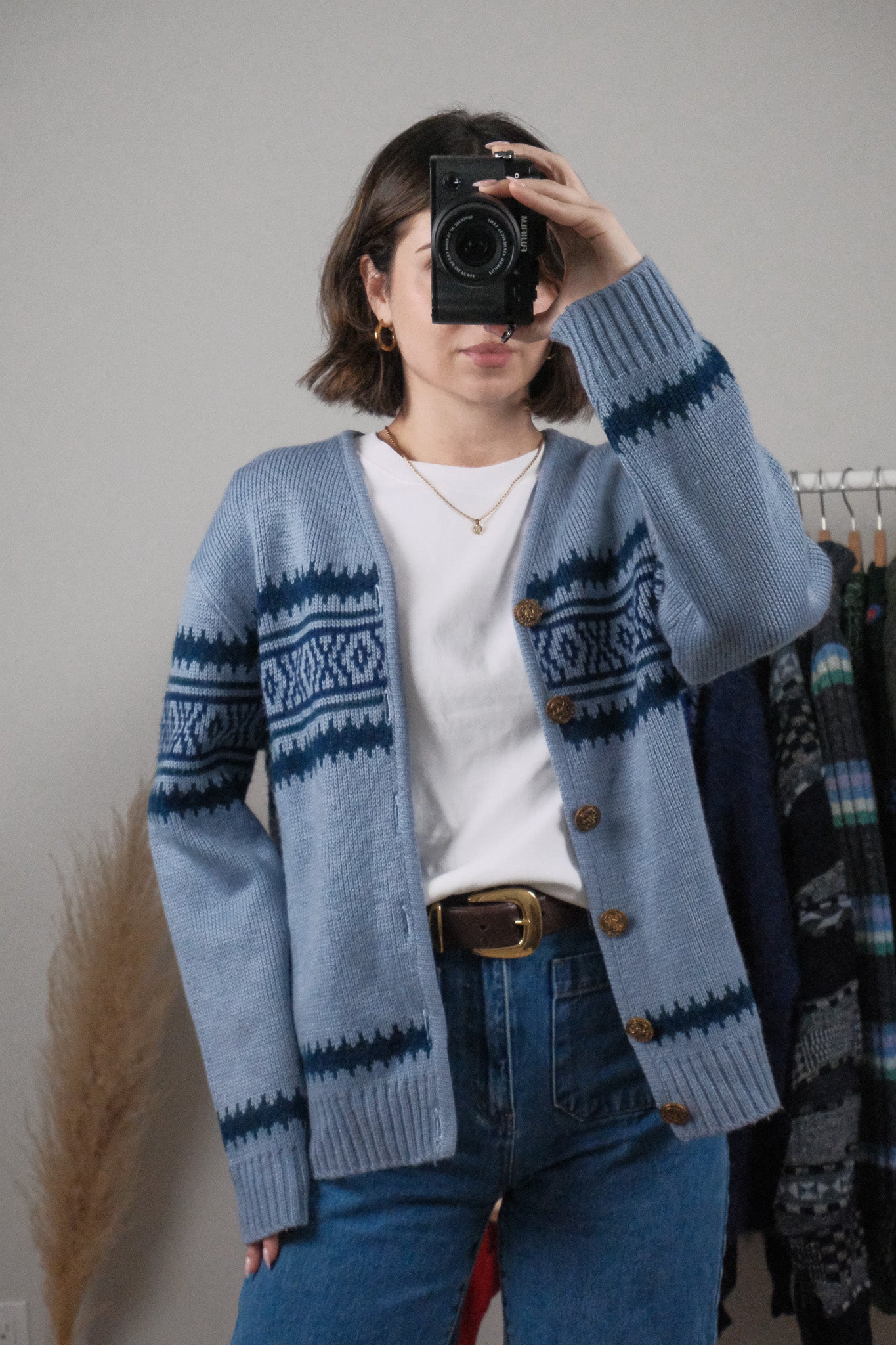 Vintage x Wool Patterned Cardigan (M/L)