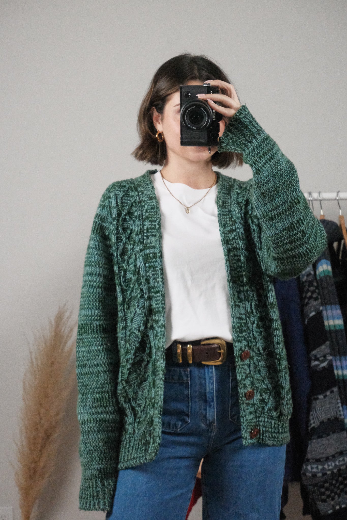 Made in Korea x Vintage x Textured Chunky Cardigan (L)