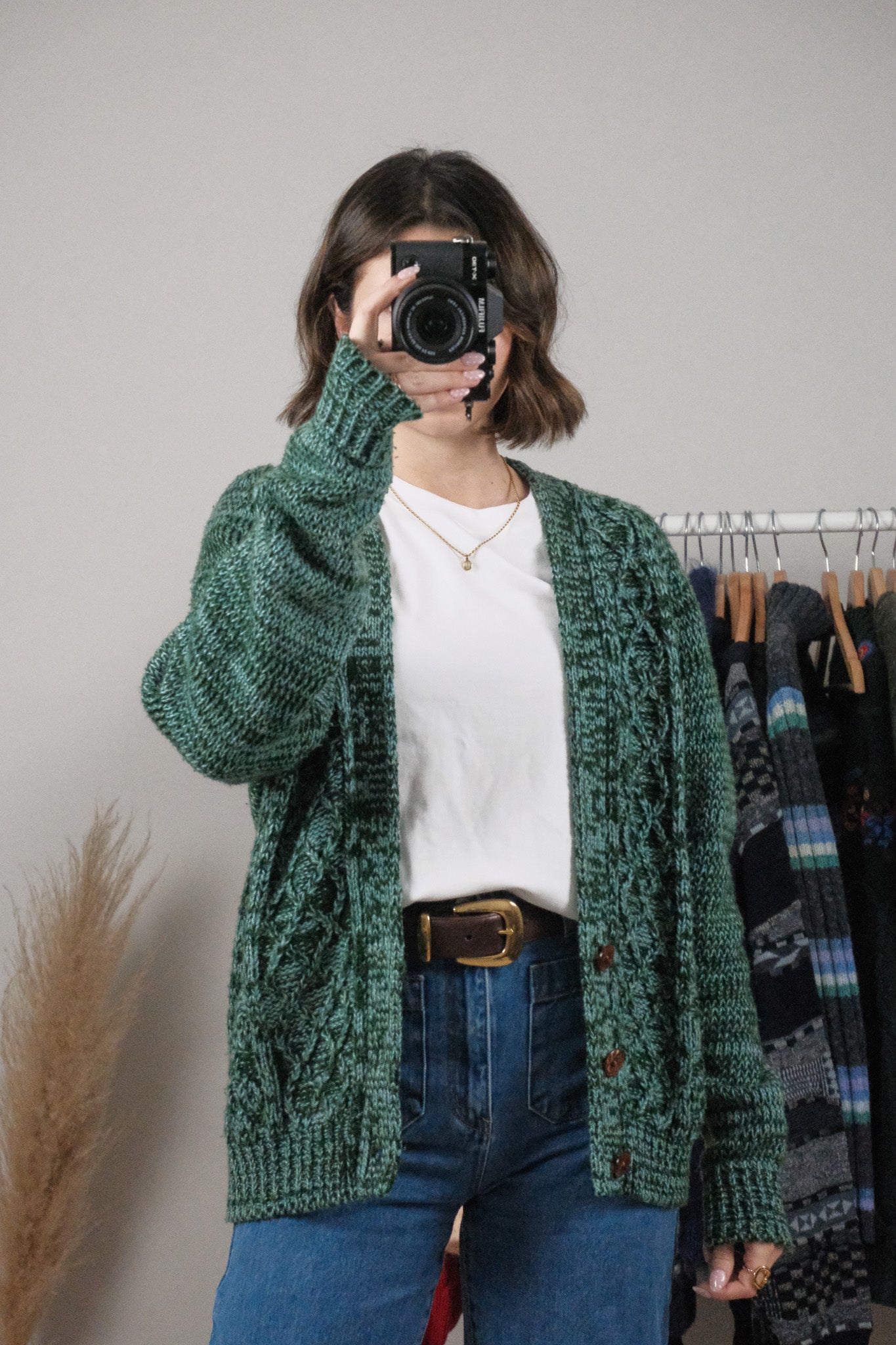 Made in Korea x Vintage x Textured Chunky Cardigan (L)