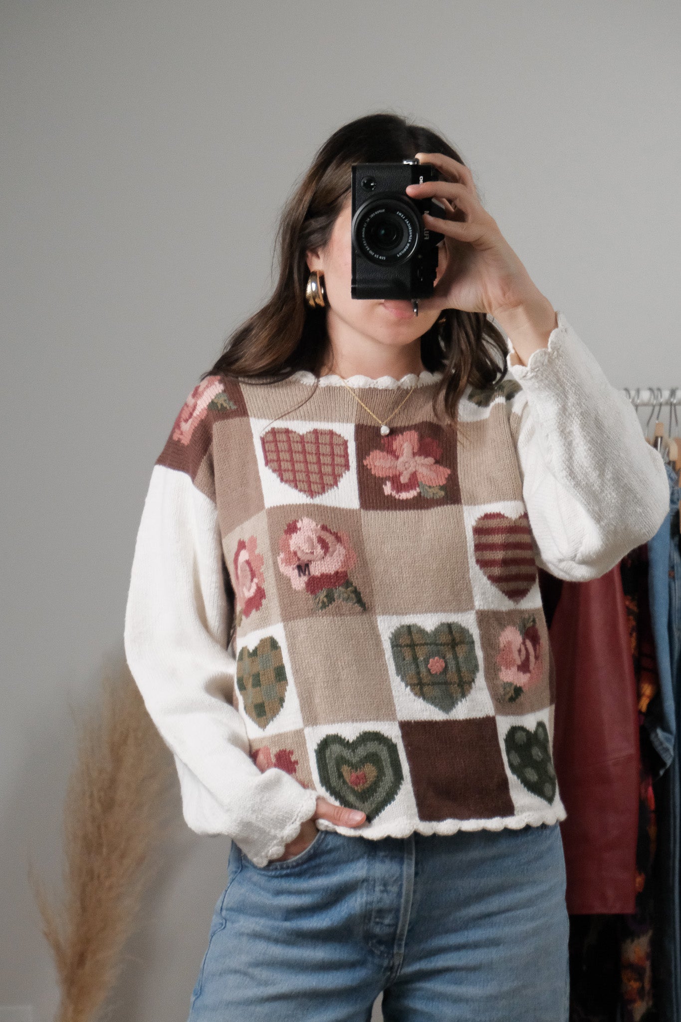 Vintage x Deadstock Embroidered Patterned Sweater (S/M)