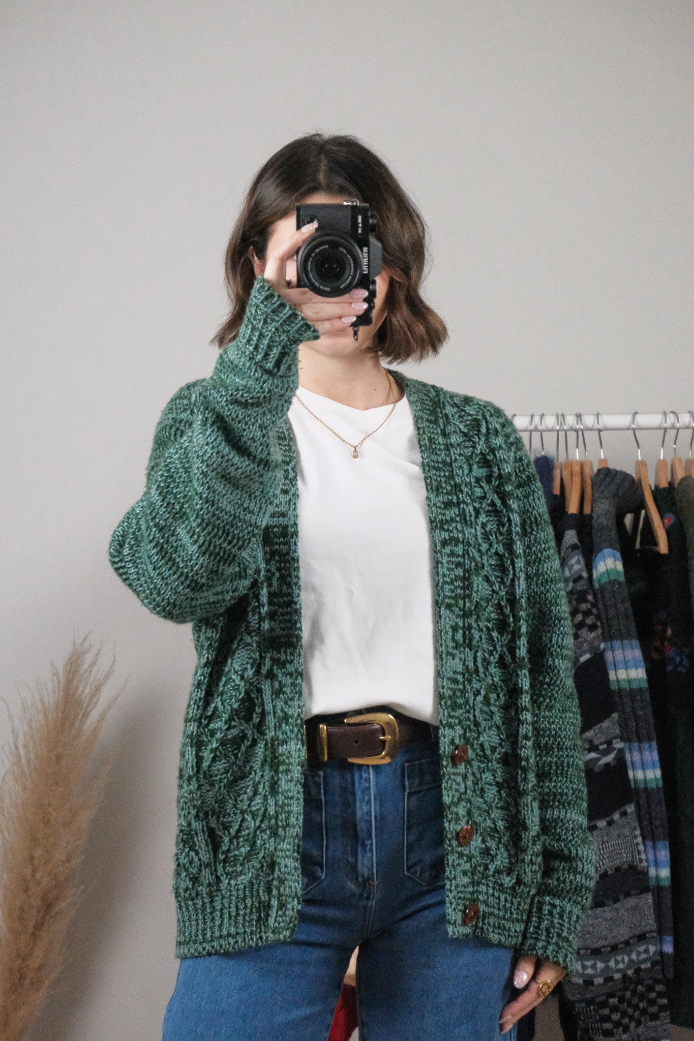 Made in Korea x Vintage x Textured Chunky Cardigan (L)