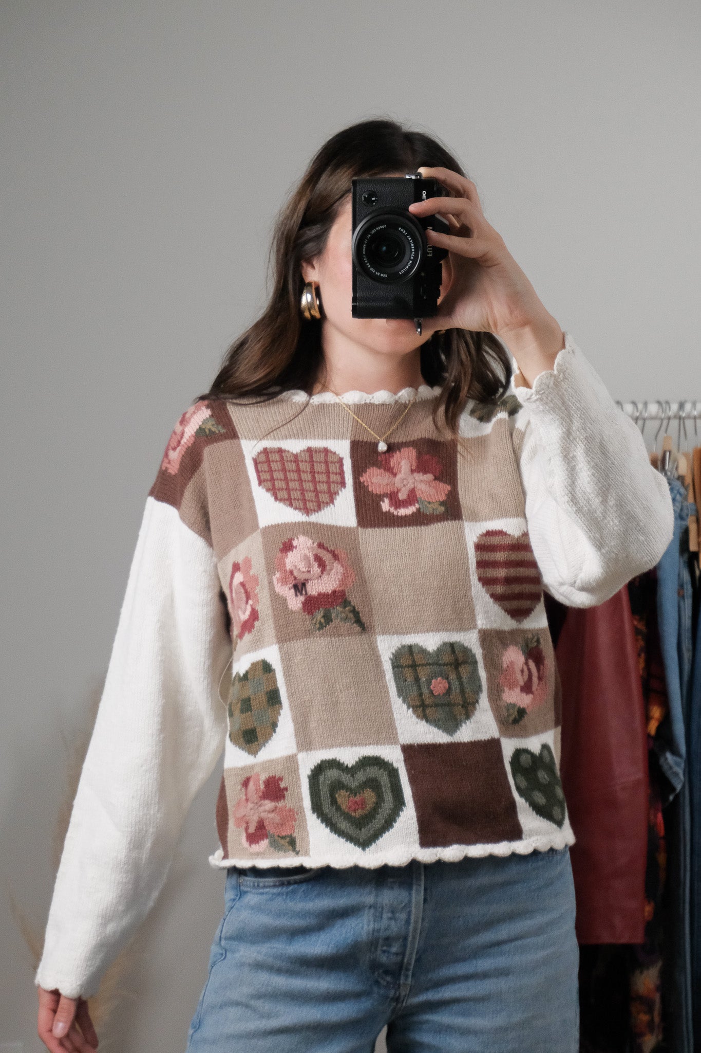 Vintage x Deadstock Embroidered Patterned Sweater (S/M)