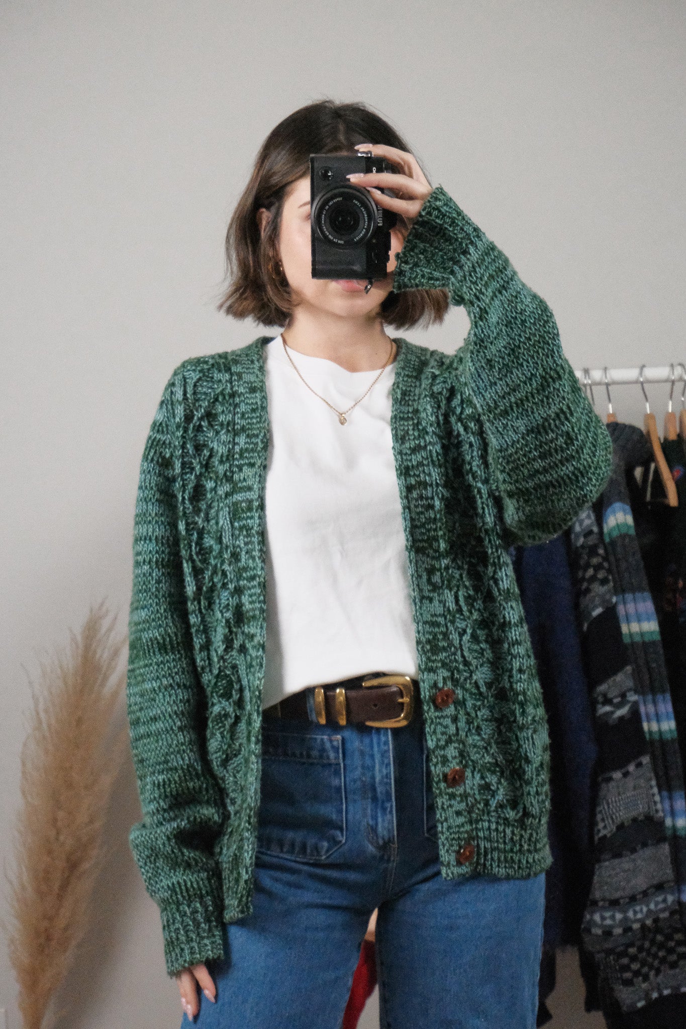 Made in Korea x Vintage x Textured Chunky Cardigan (L)