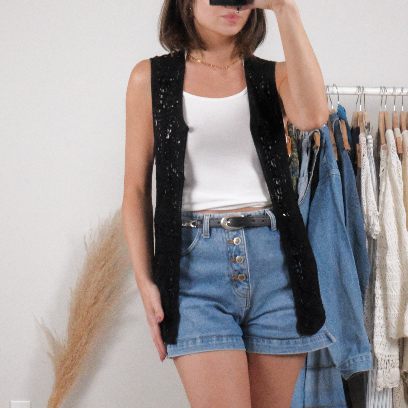 Vintage x Crochet Vest (M)