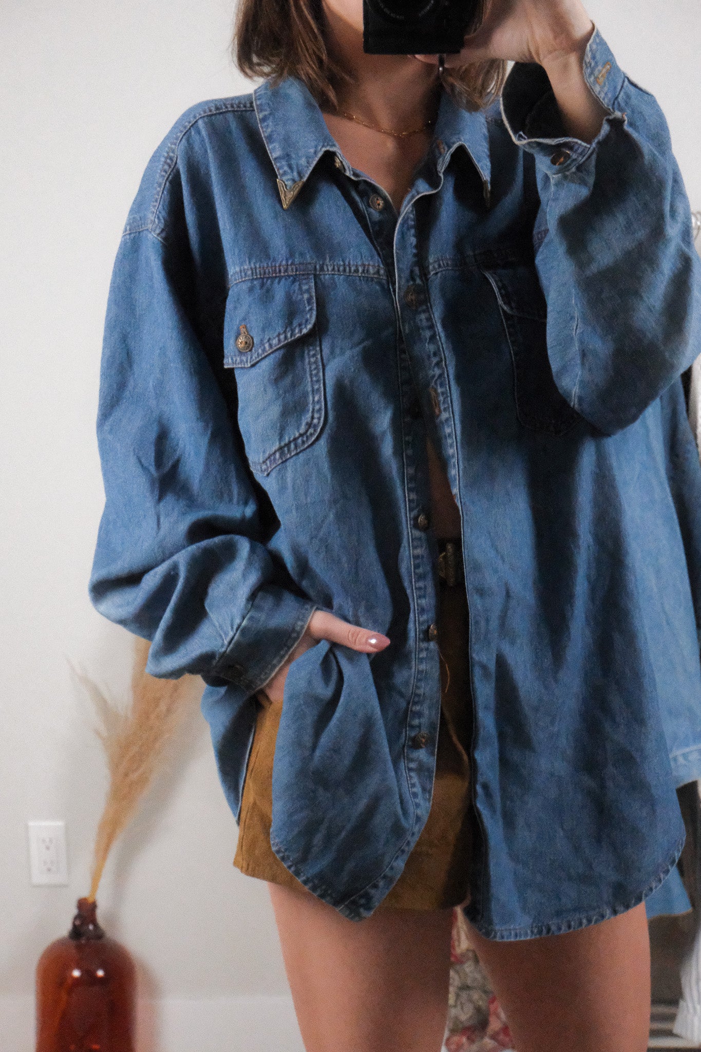 Vintage x Denim Wester Style Button Down (XXXL)