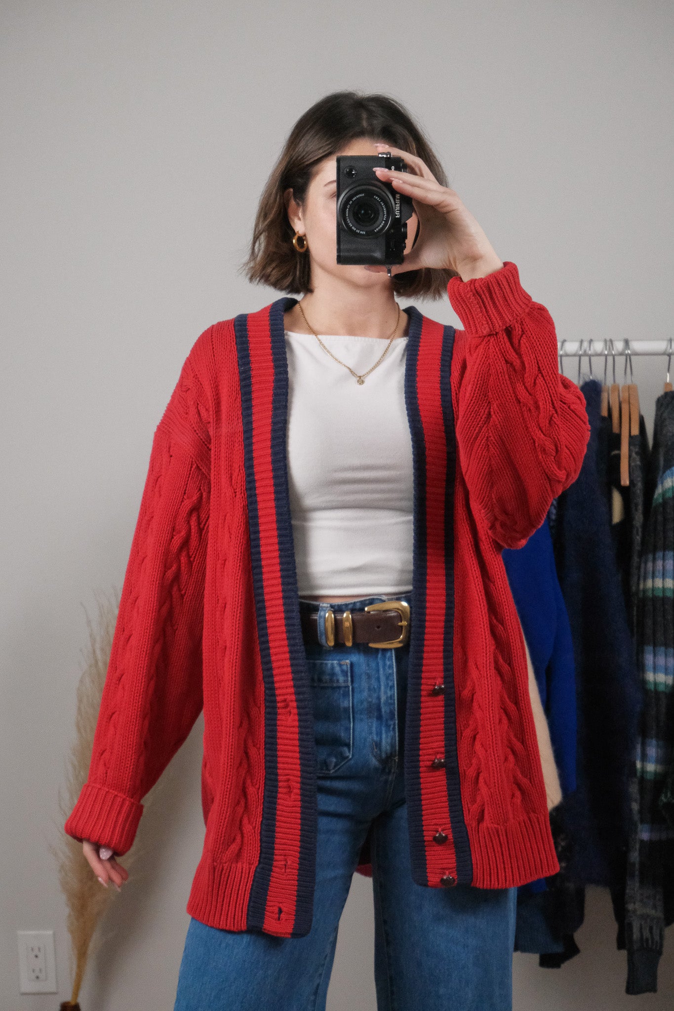 Vintage x 90s Gap Cotton Chunky Knit Cardigan (XL)