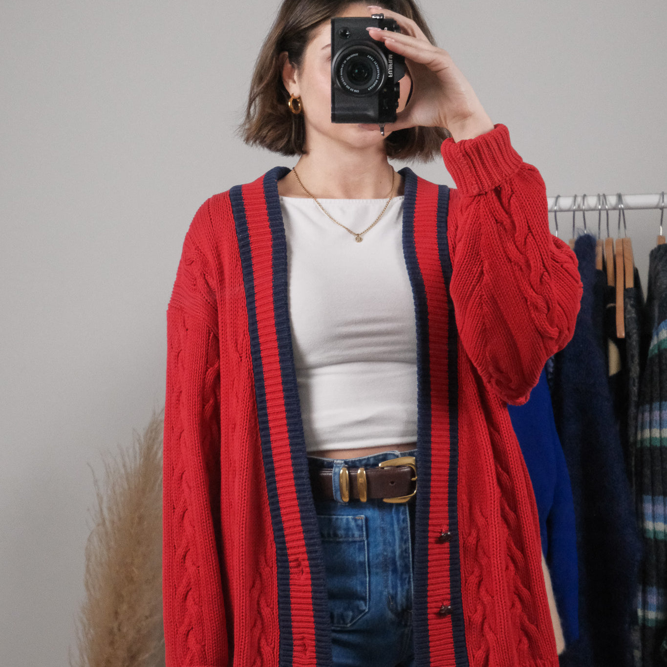 Vintage x 90s Gap Cotton Chunky Knit Cardigan (XL)
