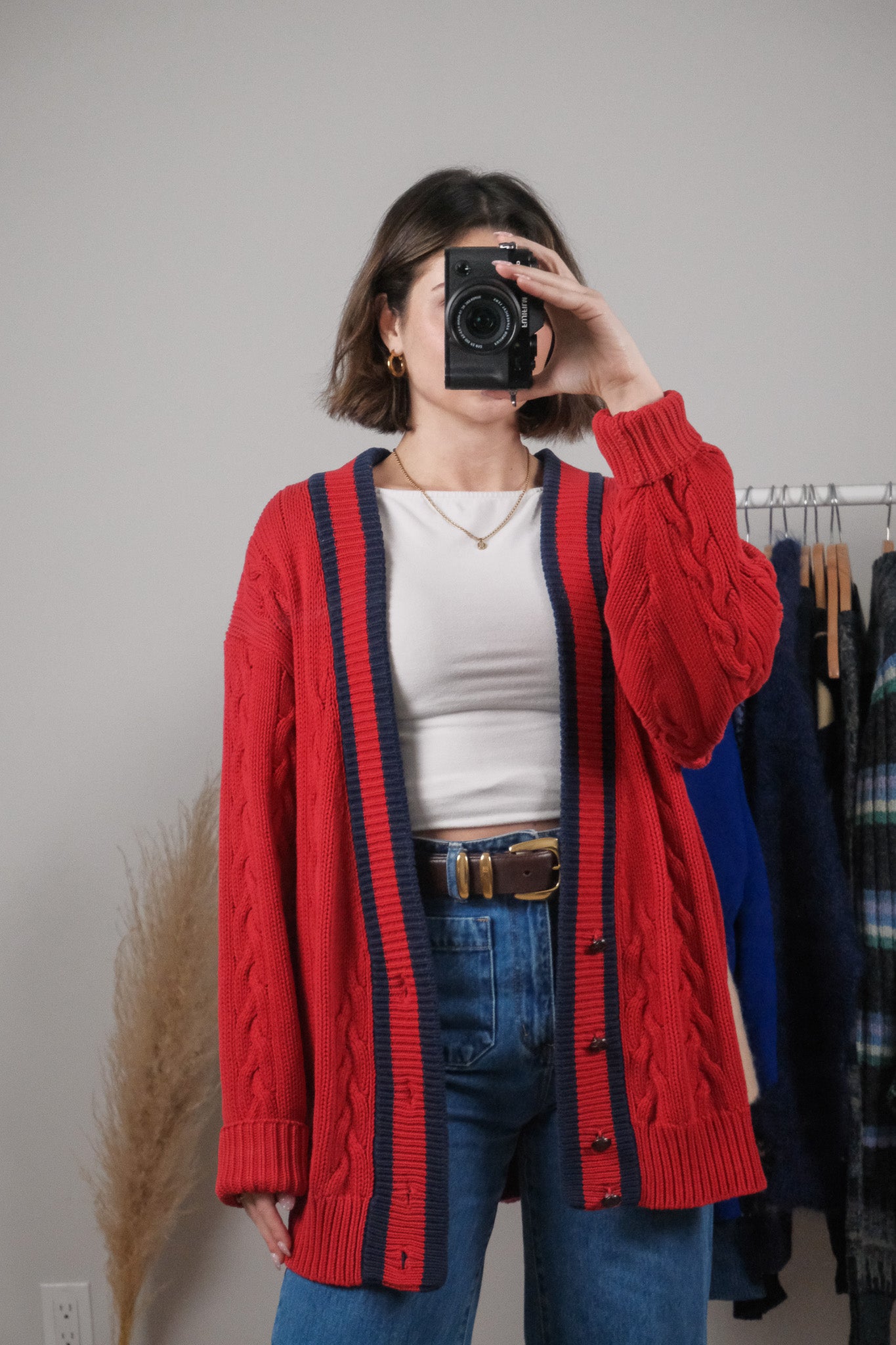 Vintage x 90s Gap Cotton Chunky Knit Cardigan (XL)
