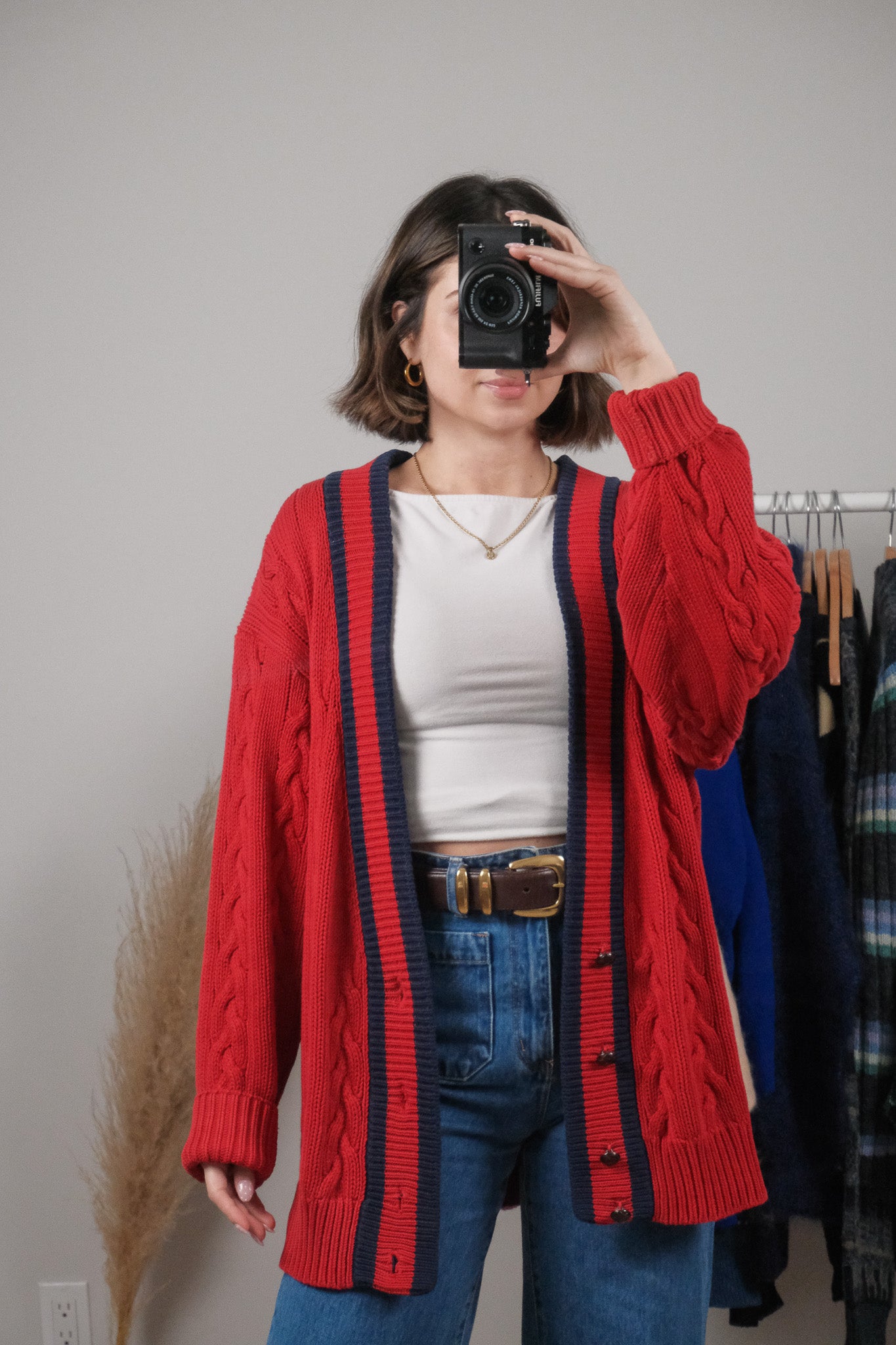 Vintage x 90s Gap Cotton Chunky Knit Cardigan (XL)