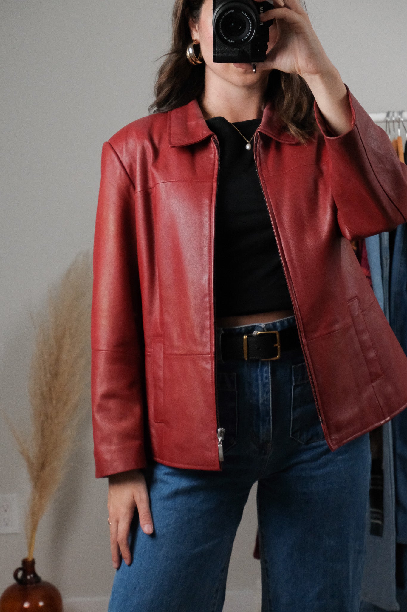 Vintage x Collared Leather Jacket (2-8)