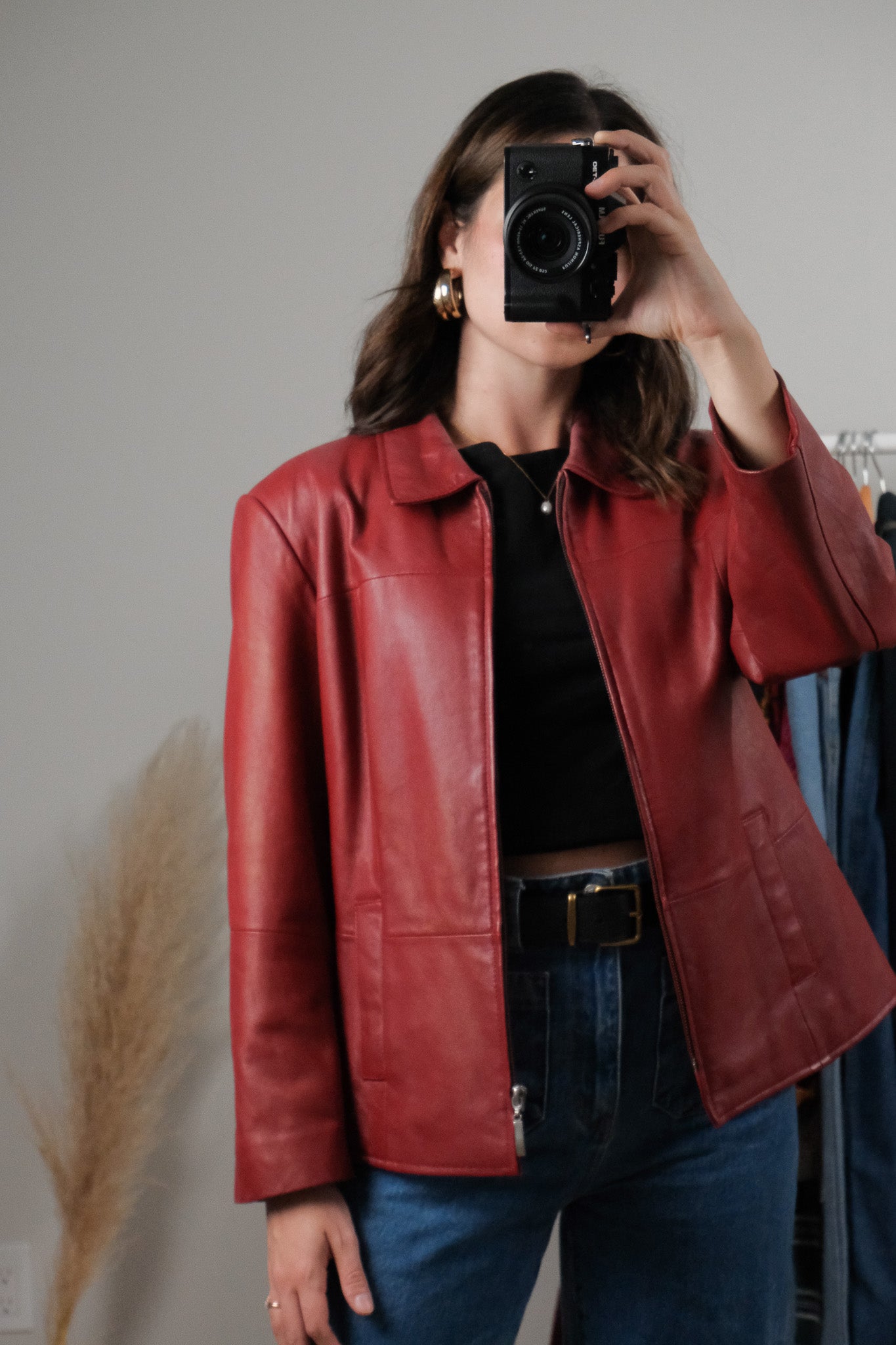 Vintage x Collared Leather Jacket (2-8)