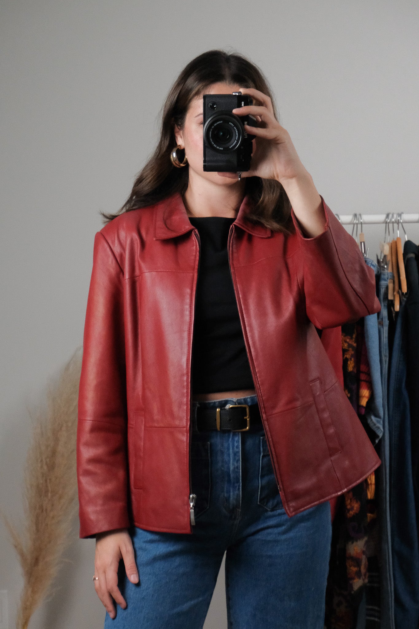 Vintage x Collared Leather Jacket (2-8)