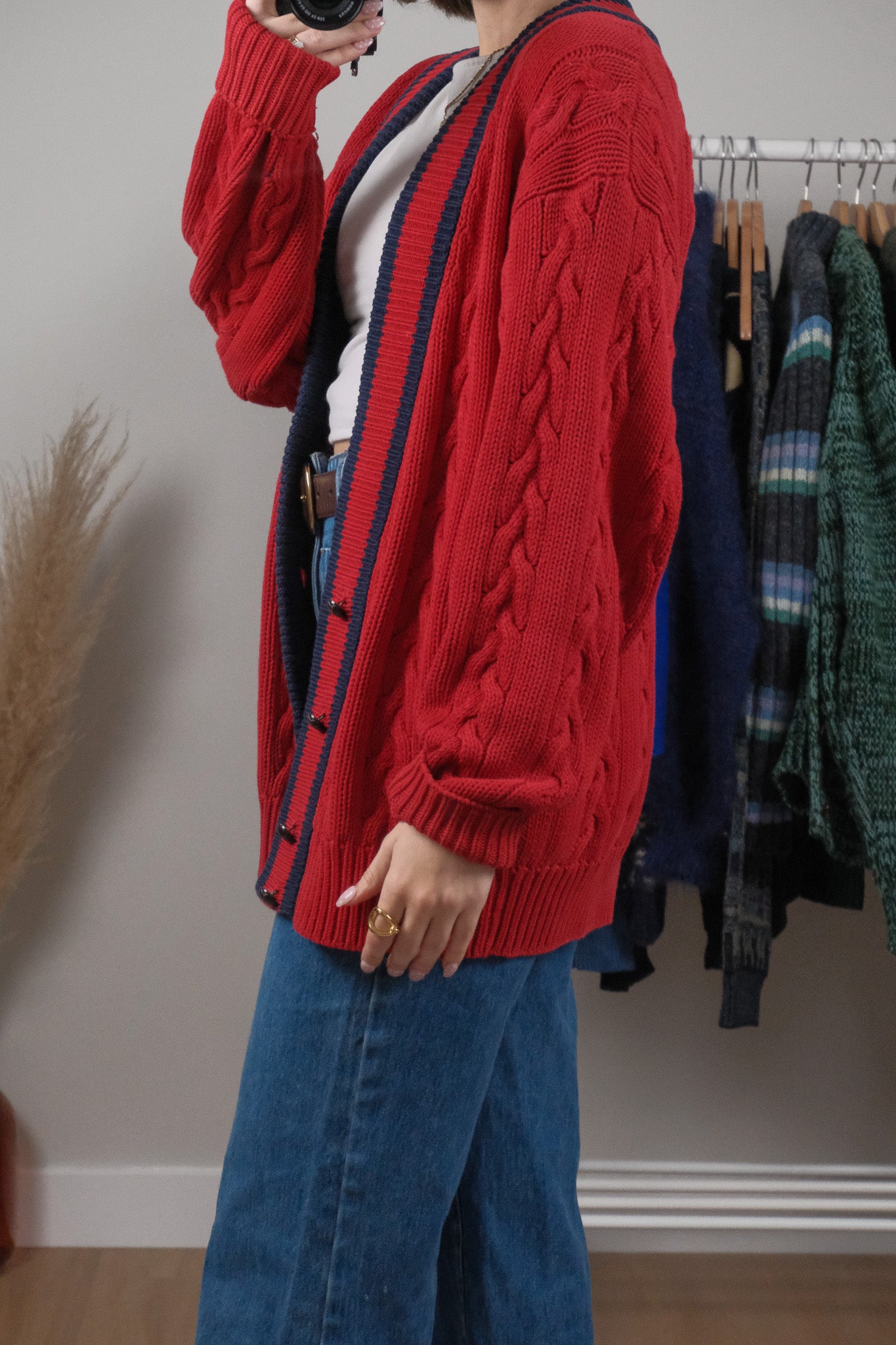 Vintage x 90s Gap Cotton Chunky Knit Cardigan (XL)