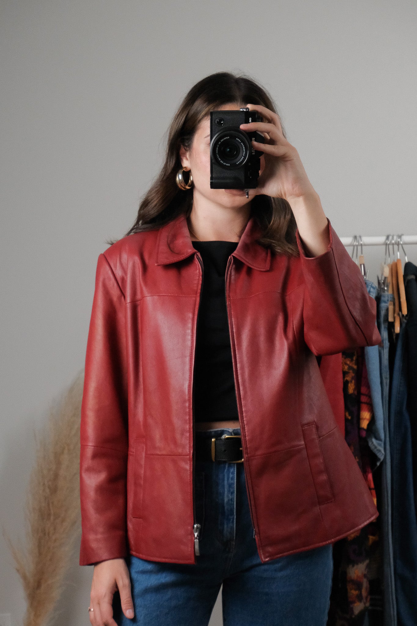 Vintage x Collared Leather Jacket (2-8)
