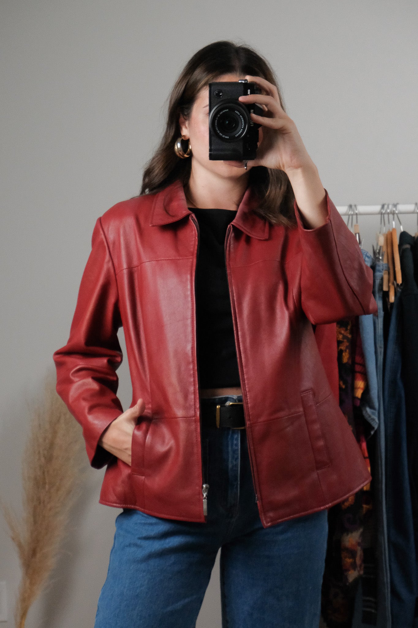 Vintage x Collared Leather Jacket (2-8)