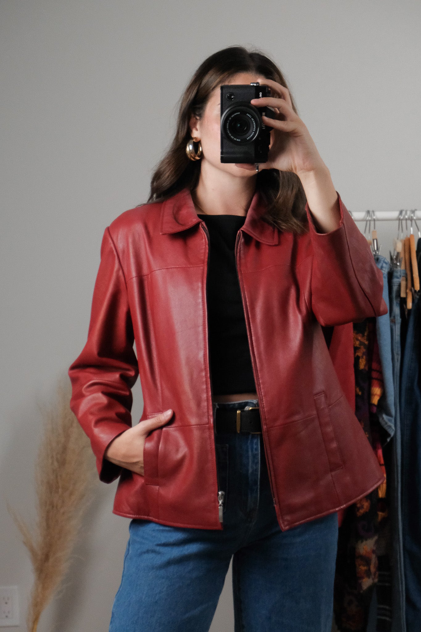Vintage x Collared Leather Jacket (2-8)