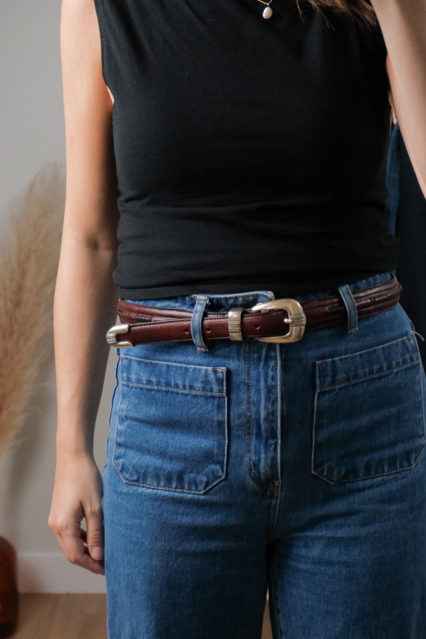 Vintage x Leather Belt (M/L)