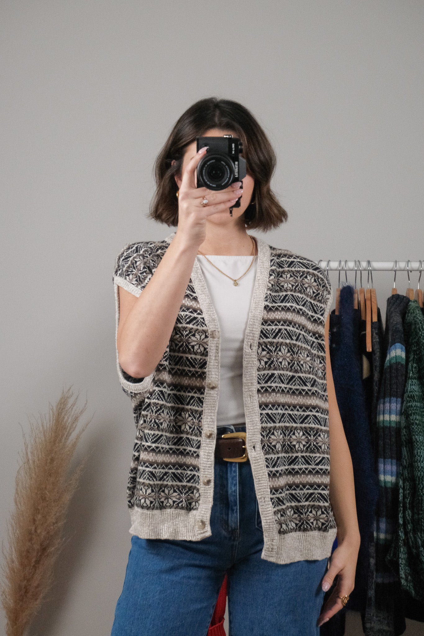 Made in USA x Vintage x Patterned Vest (L/XL)