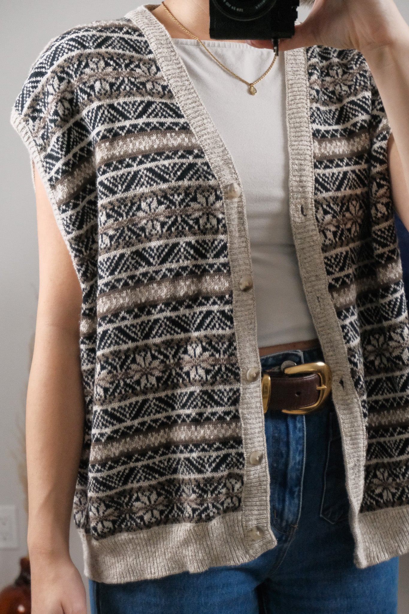 Made in USA x Vintage x Patterned Vest (L/XL)