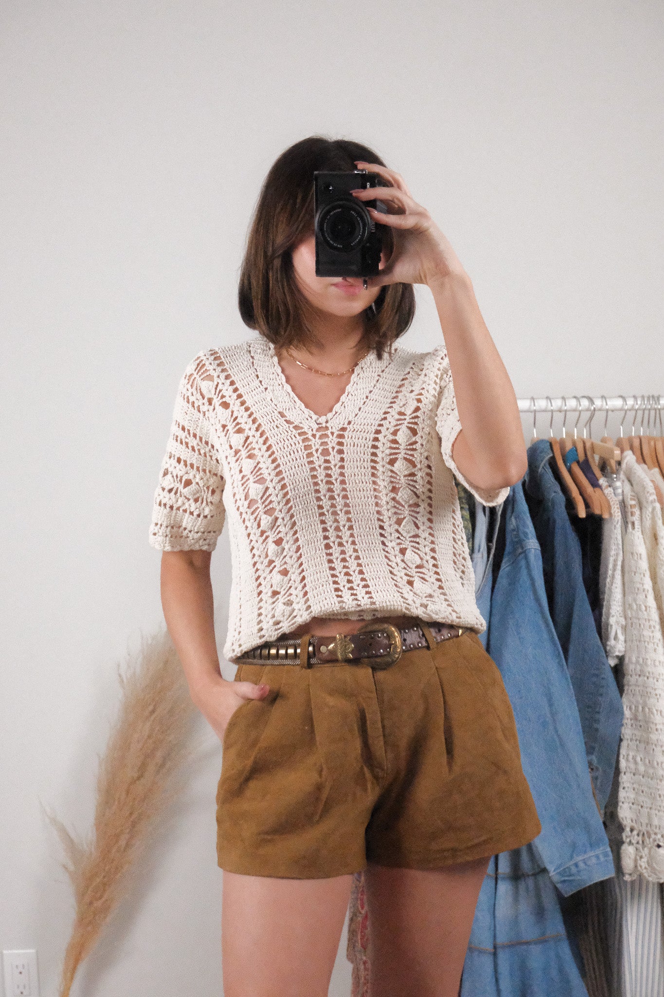 Vintage x Crochet Knit Top (M)