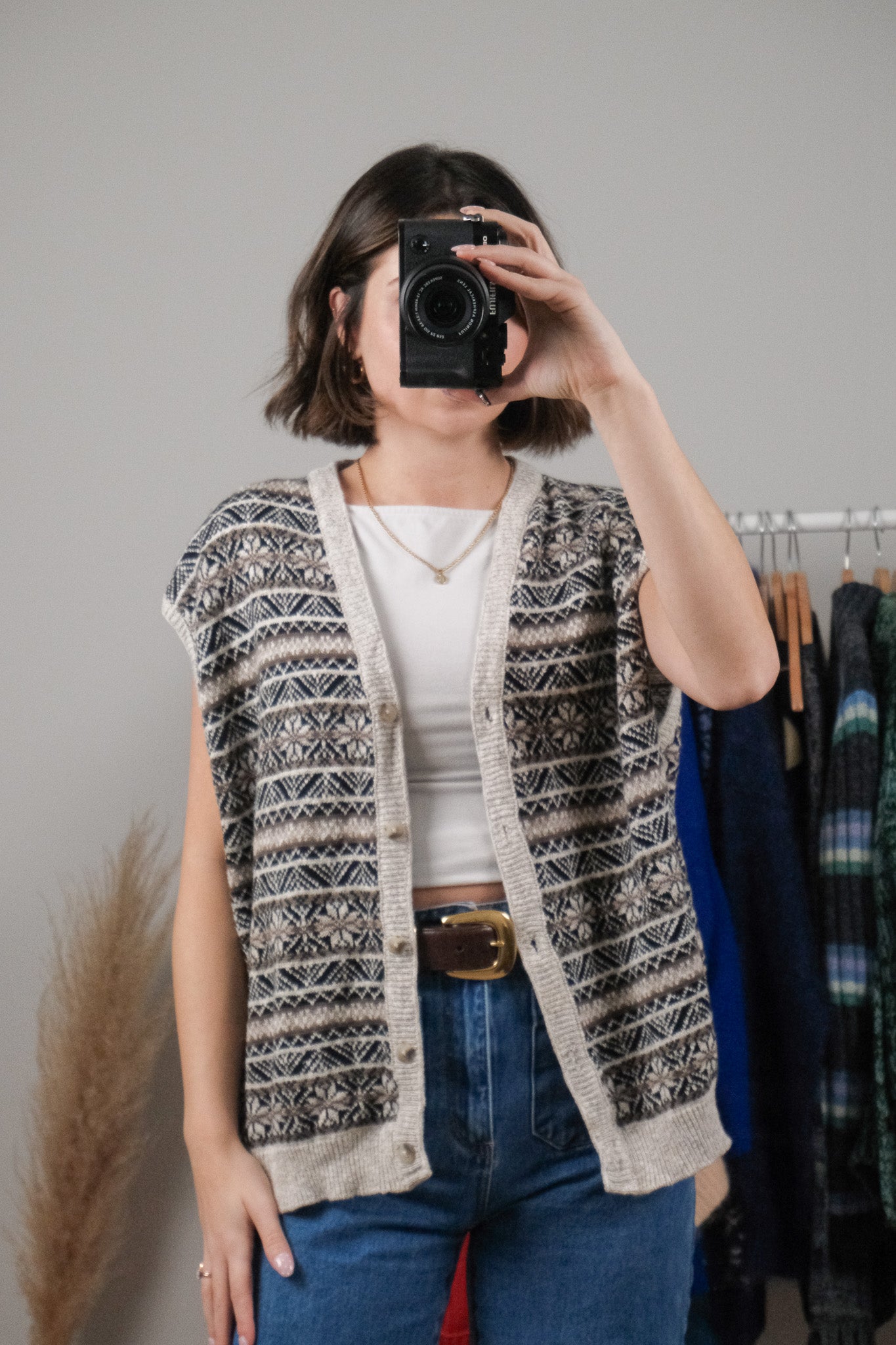 Made in USA x Vintage x Patterned Vest (L/XL)