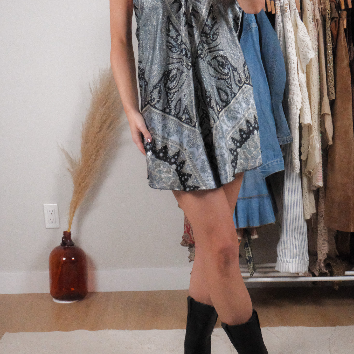 Vintage x Bandana Dress Halter Dress (M)