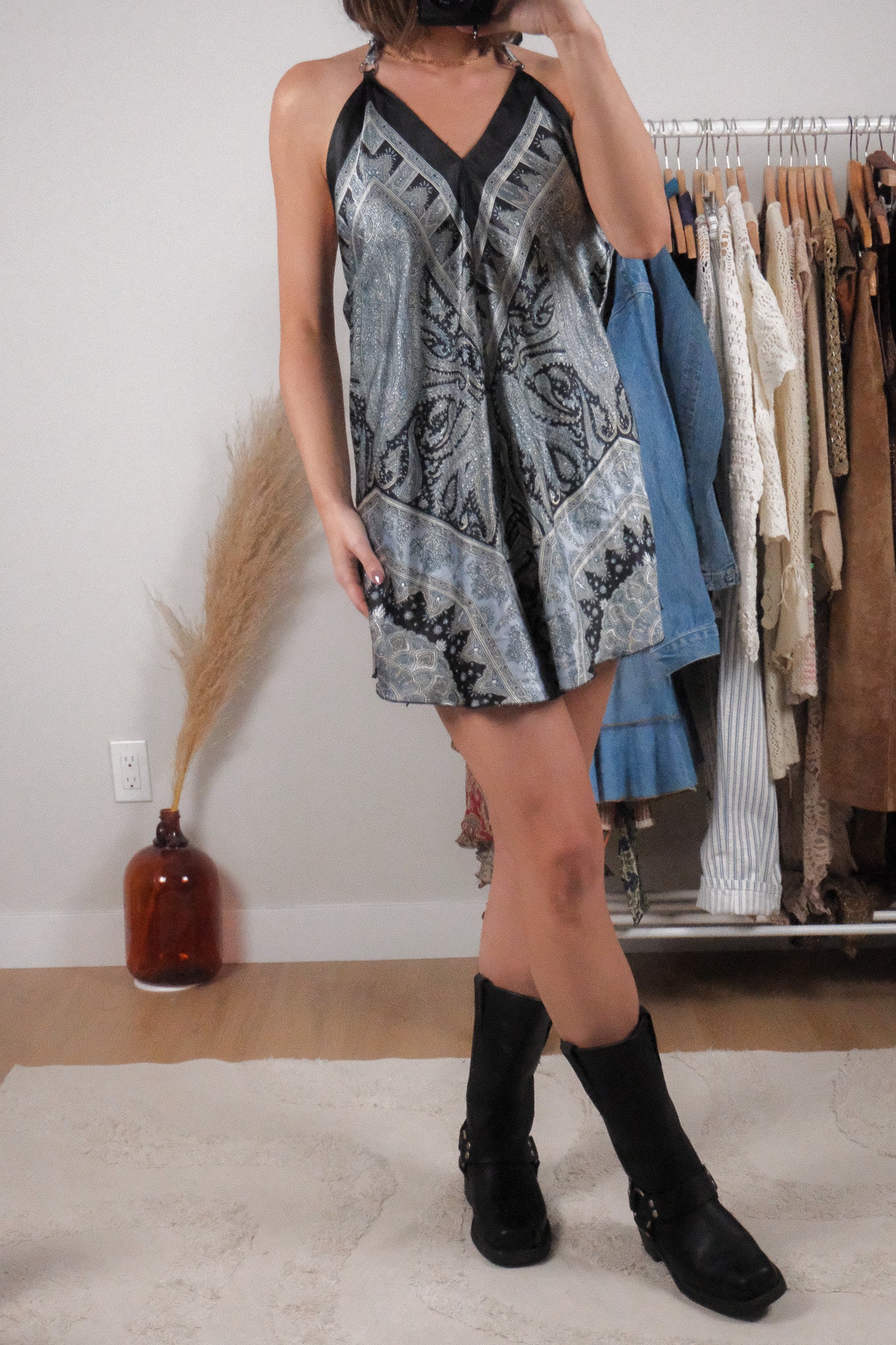 Vintage x Bandana Dress Halter Dress (M)