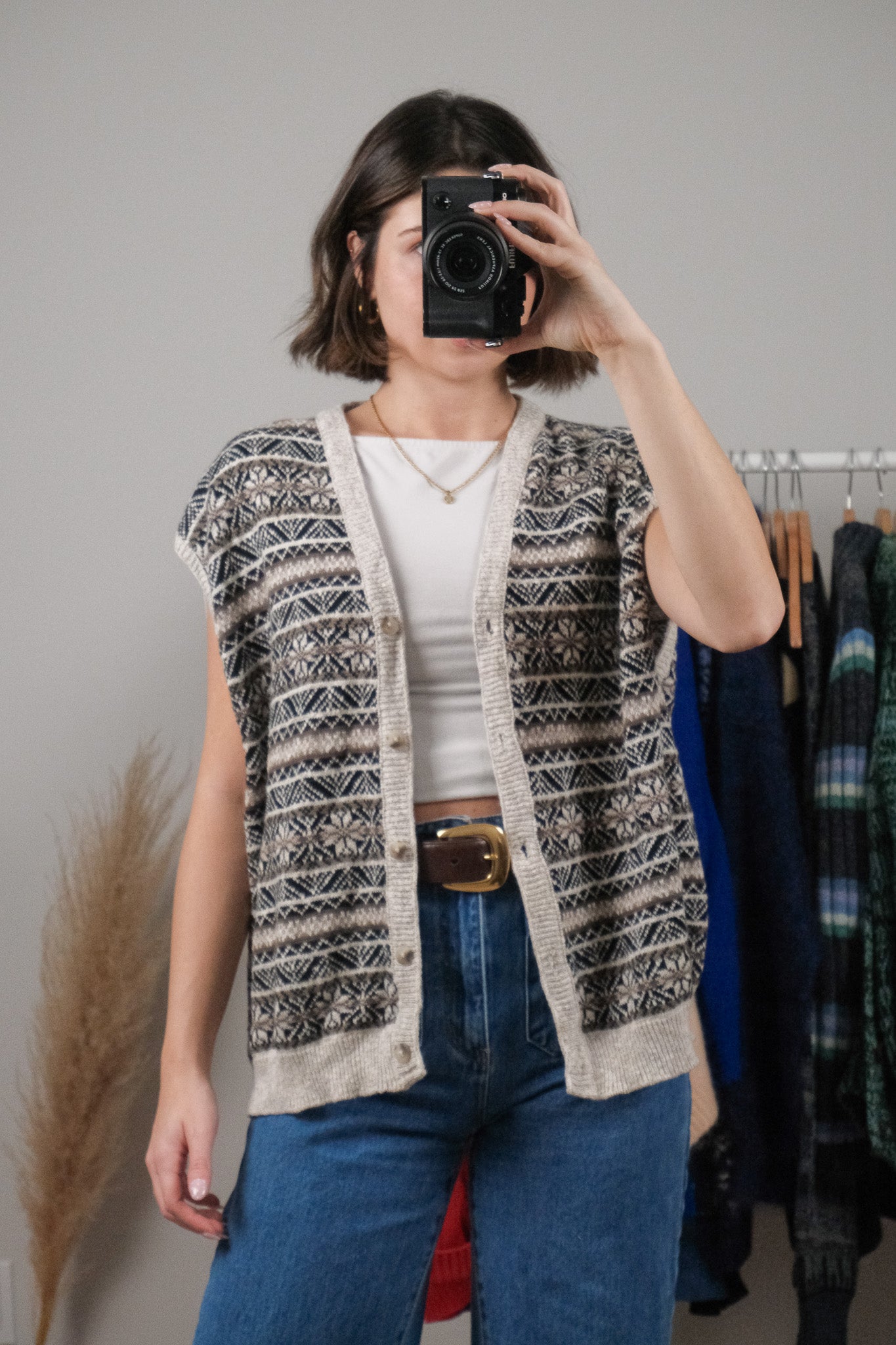 Made in USA x Vintage x Patterned Vest (L/XL)