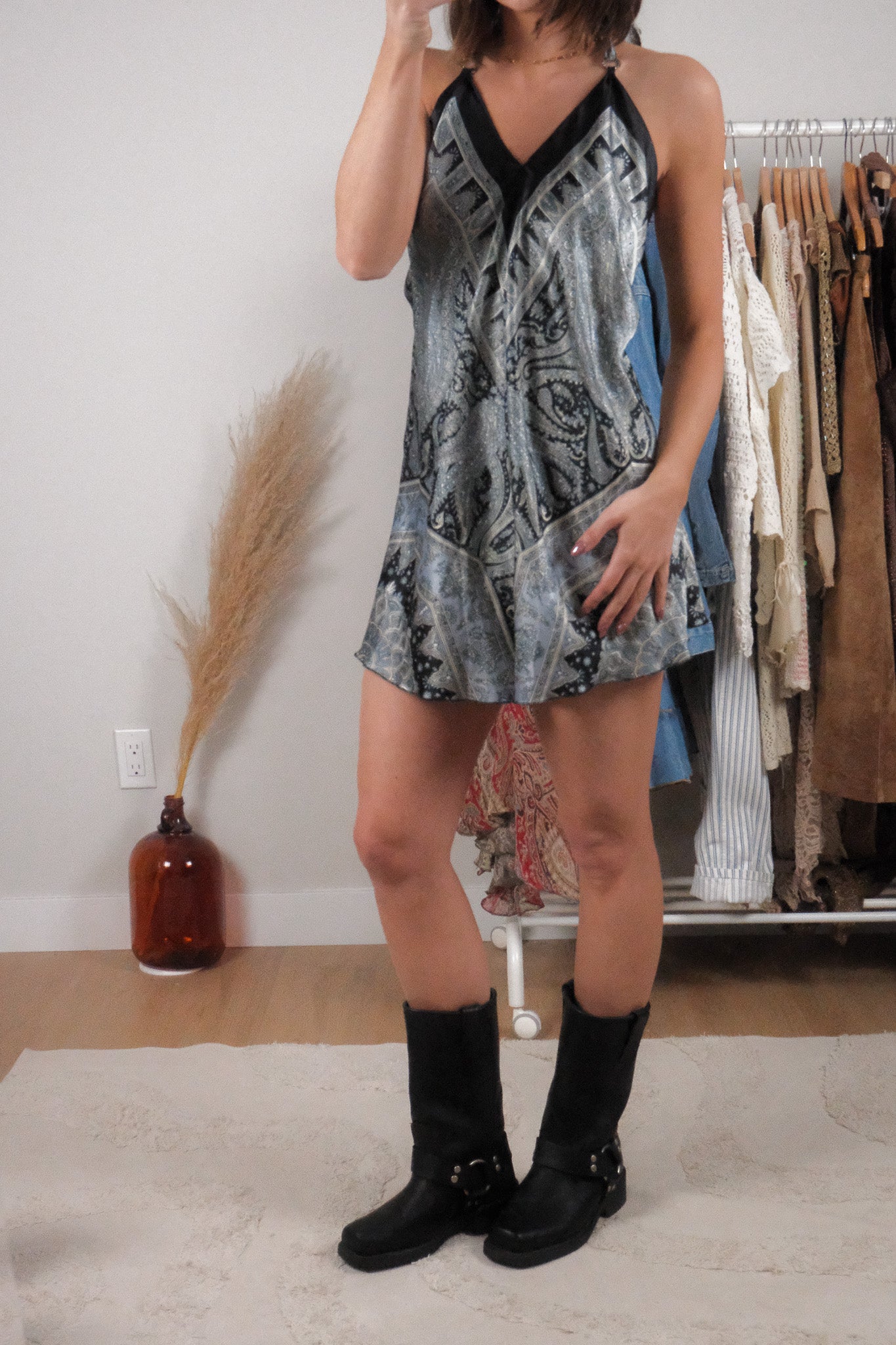 Vintage x Bandana Dress Halter Dress (M)