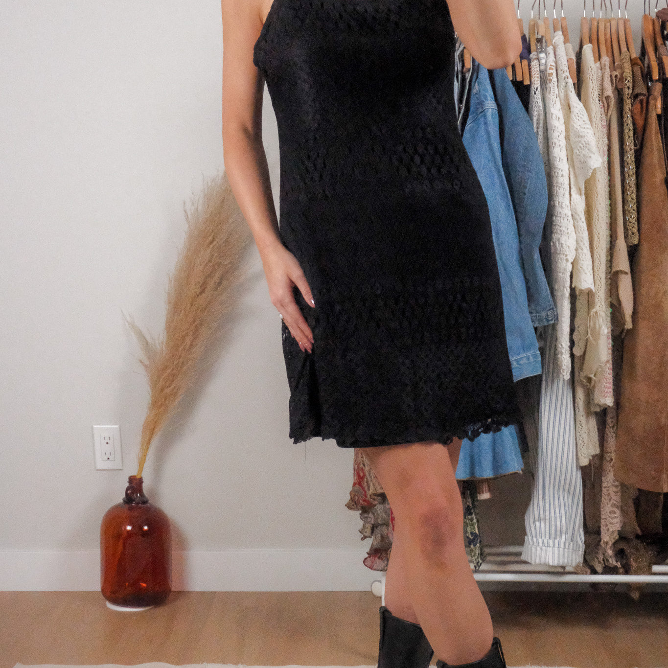 Made in Canada x Vintage x Crochet Dress (8/10)