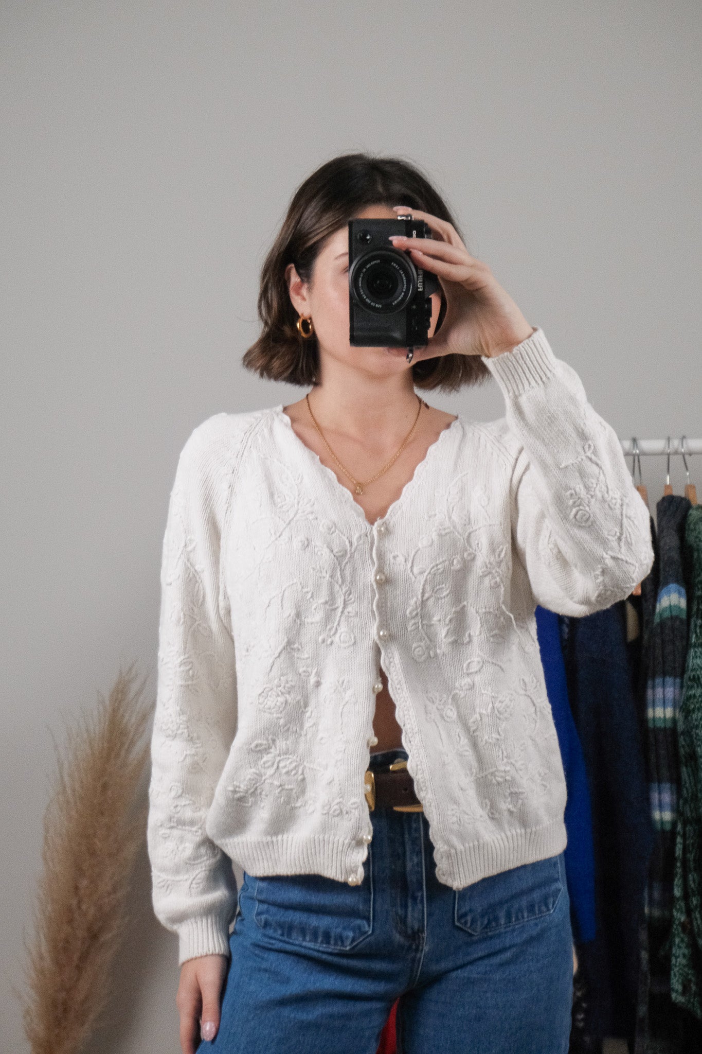 Vintage x Embroidered Cardigan (S/M)
