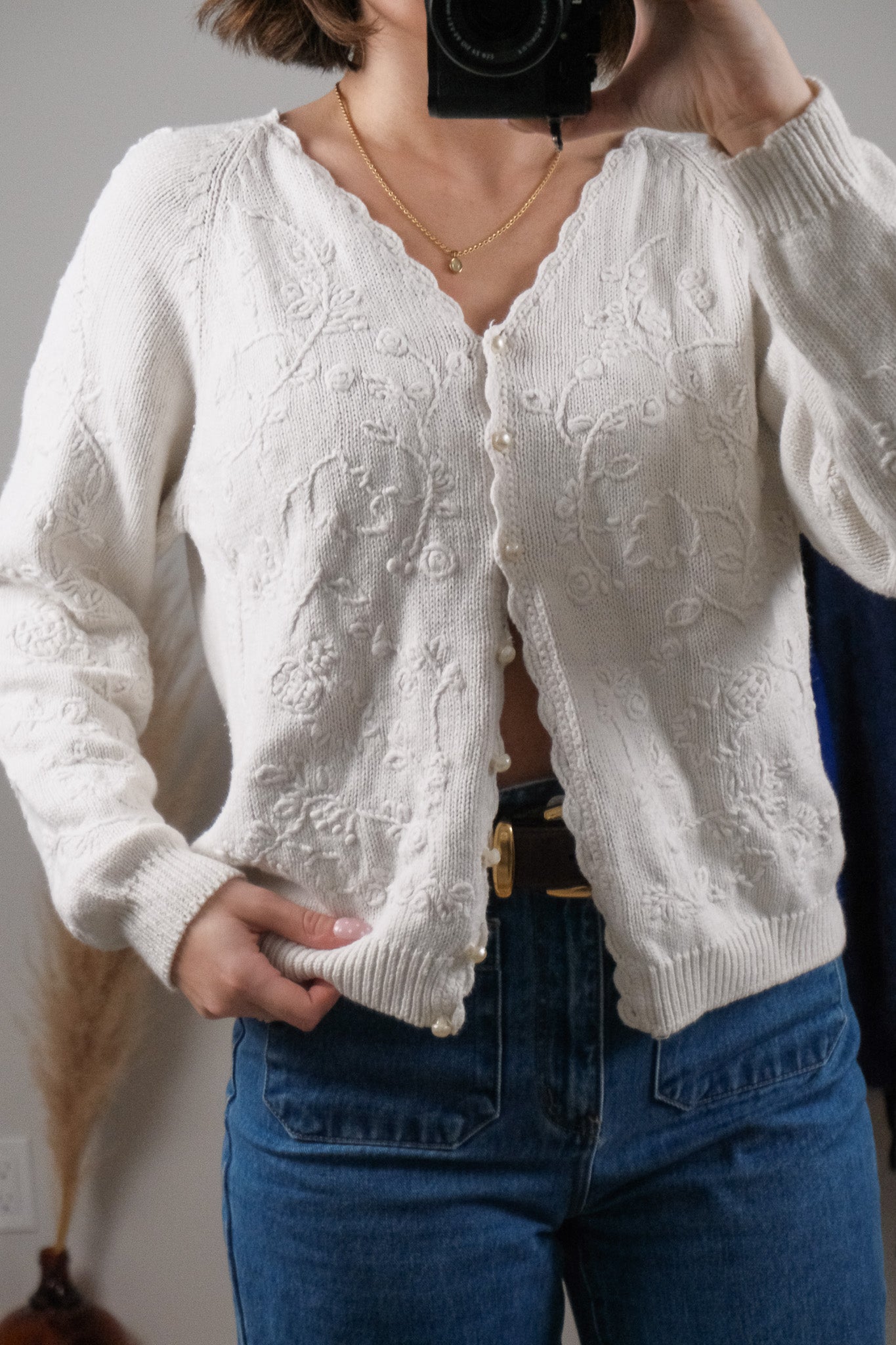 Vintage x Embroidered Cardigan (S/M)