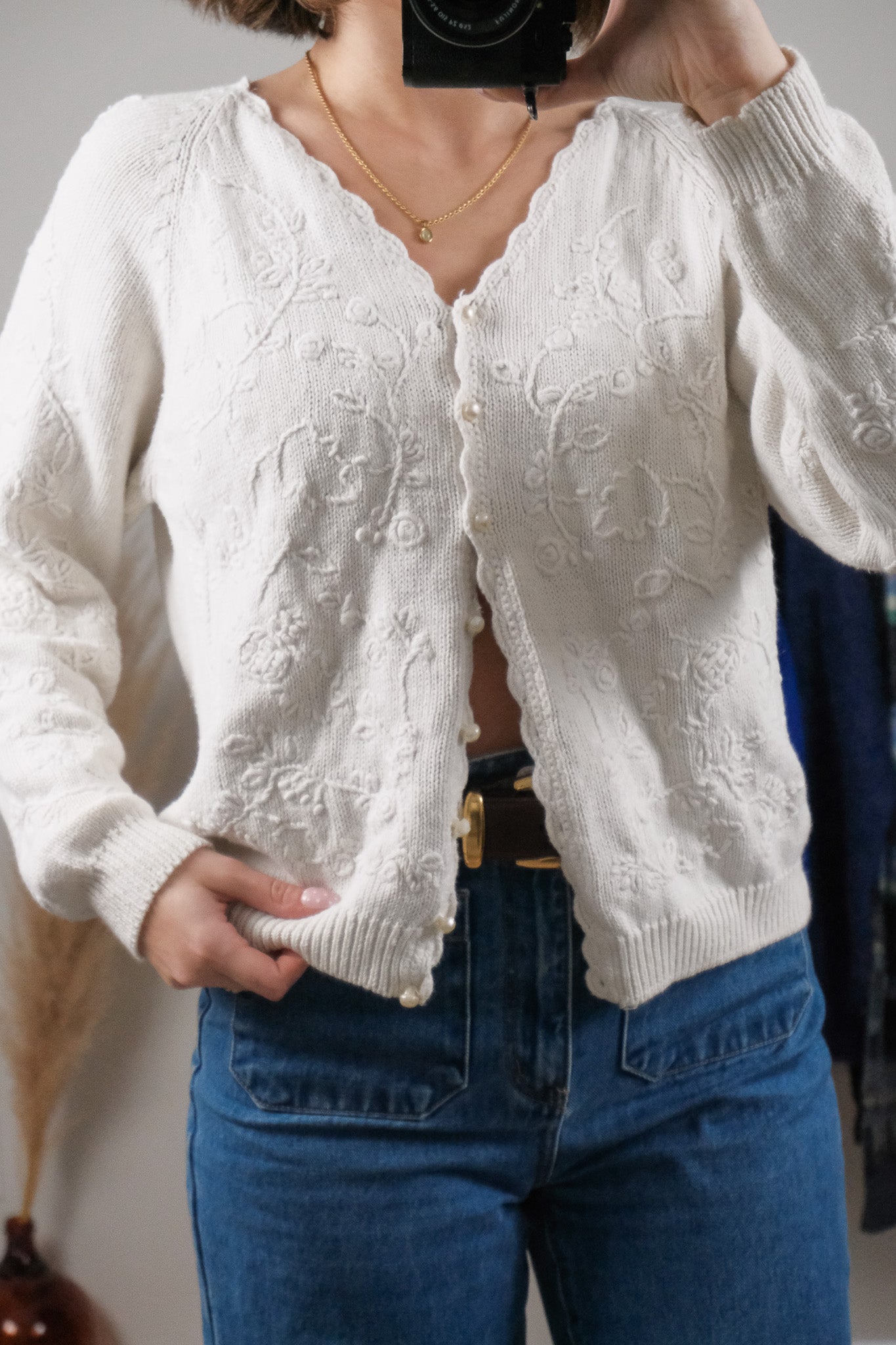 Vintage x Embroidered Cardigan (S/M)