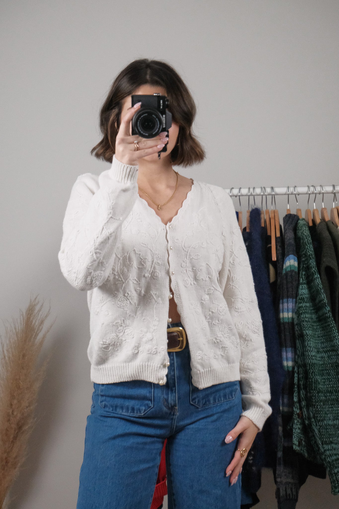 Vintage x Embroidered Cardigan (S/M)