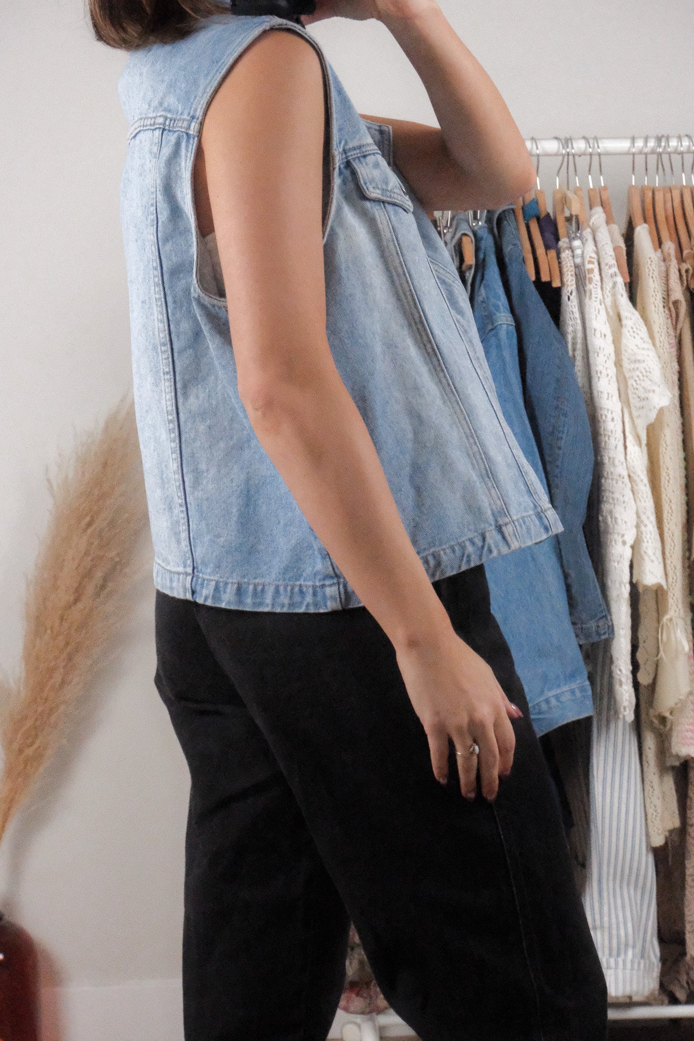 Vintage x Cotton Denim Zip Up Vest (XL)