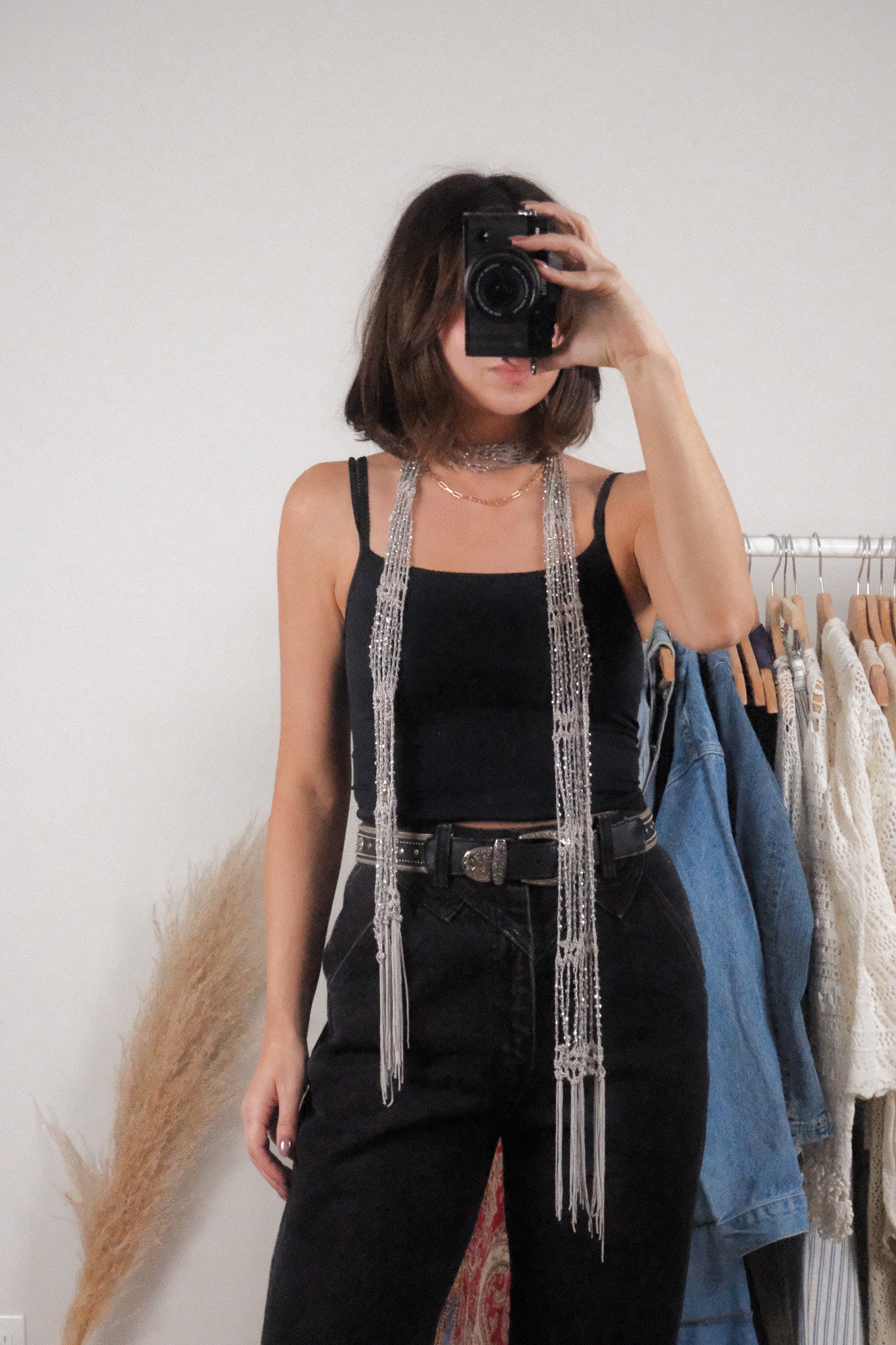 Skinny Beaded Scarf